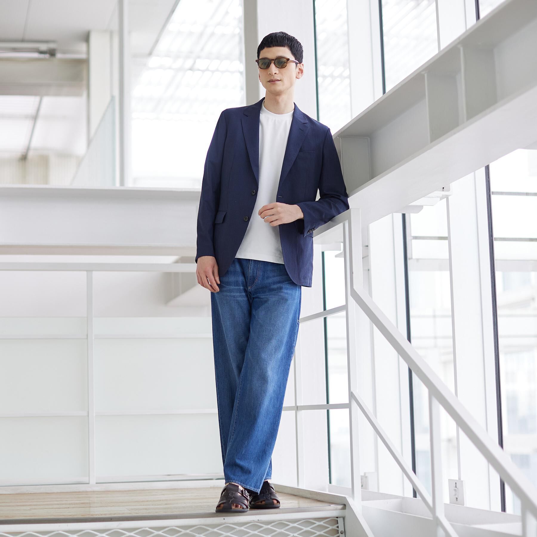 TAKEO KIKUCHI「【通気性】トリコットサッカー ジャケット」|テーラードジャケット|