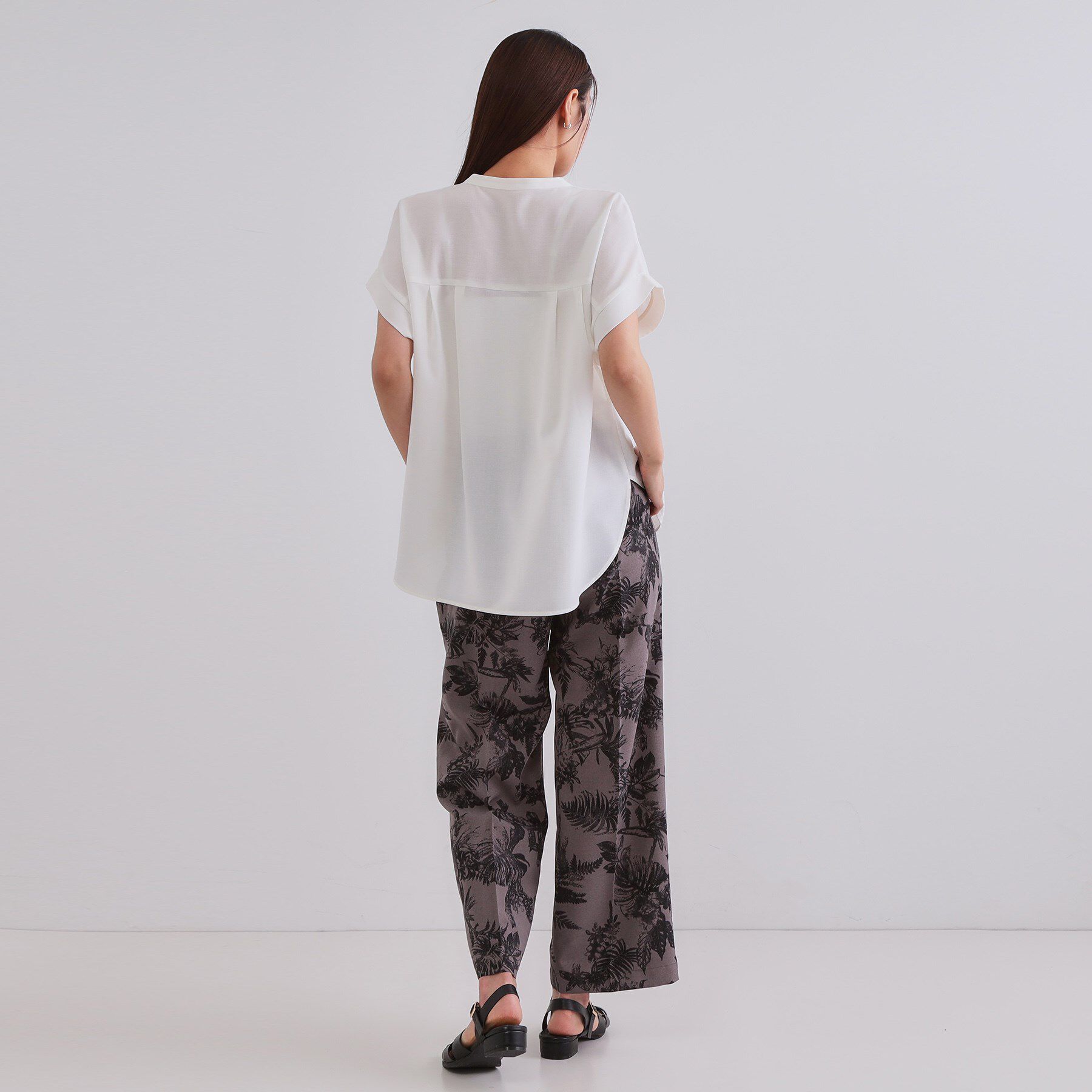 OPAQUE.CLIP「《7色展開/SS-LLサイズ》ストレッチスキッパーブラウス/セットアップ対応【洗濯機洗い可/防シワ】」|シャツ・ブラウス|