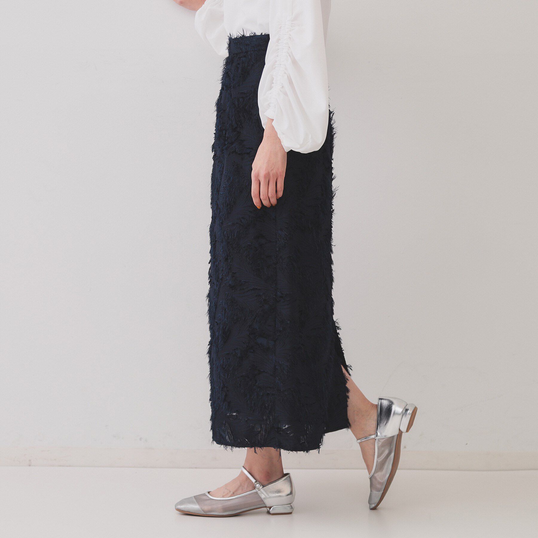 OPAQUE.CLIP「フリンジジャーカードナロースカート【洗える】」|スカート|