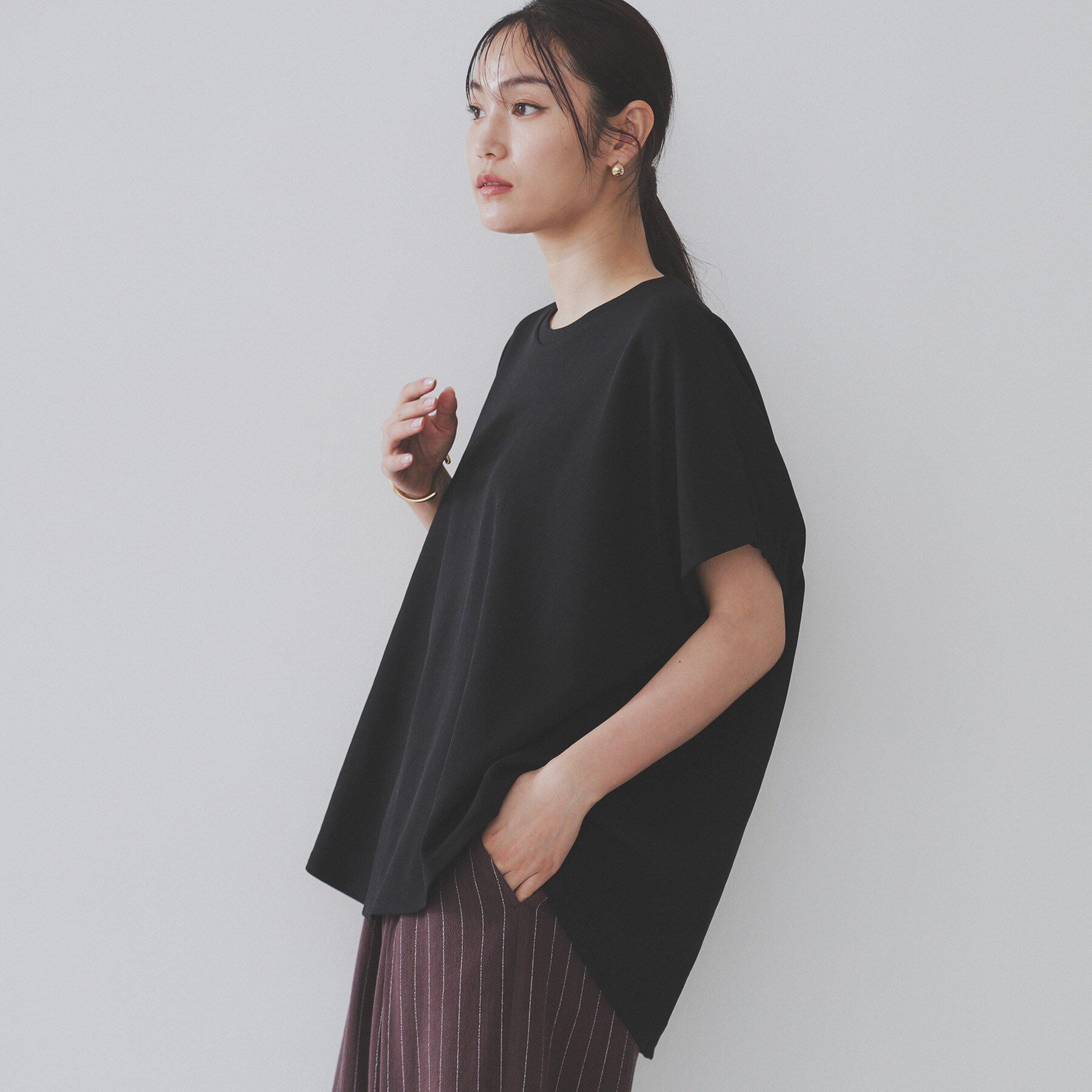 OPAQUE.CLIP「リラクシードルマンスリーブトップス【UV/吸水速乾/洗濯機洗い可】」|Tシャツ・カットソー|