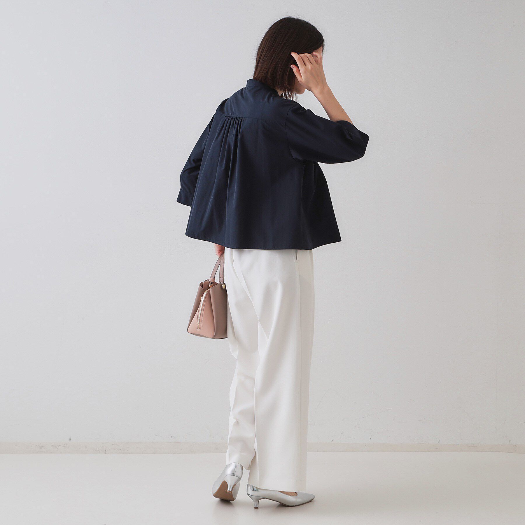OPAQUE.CLIP「ピンタックフレアシャツ【洗濯機洗い可】」|シャツ・ブラウス|