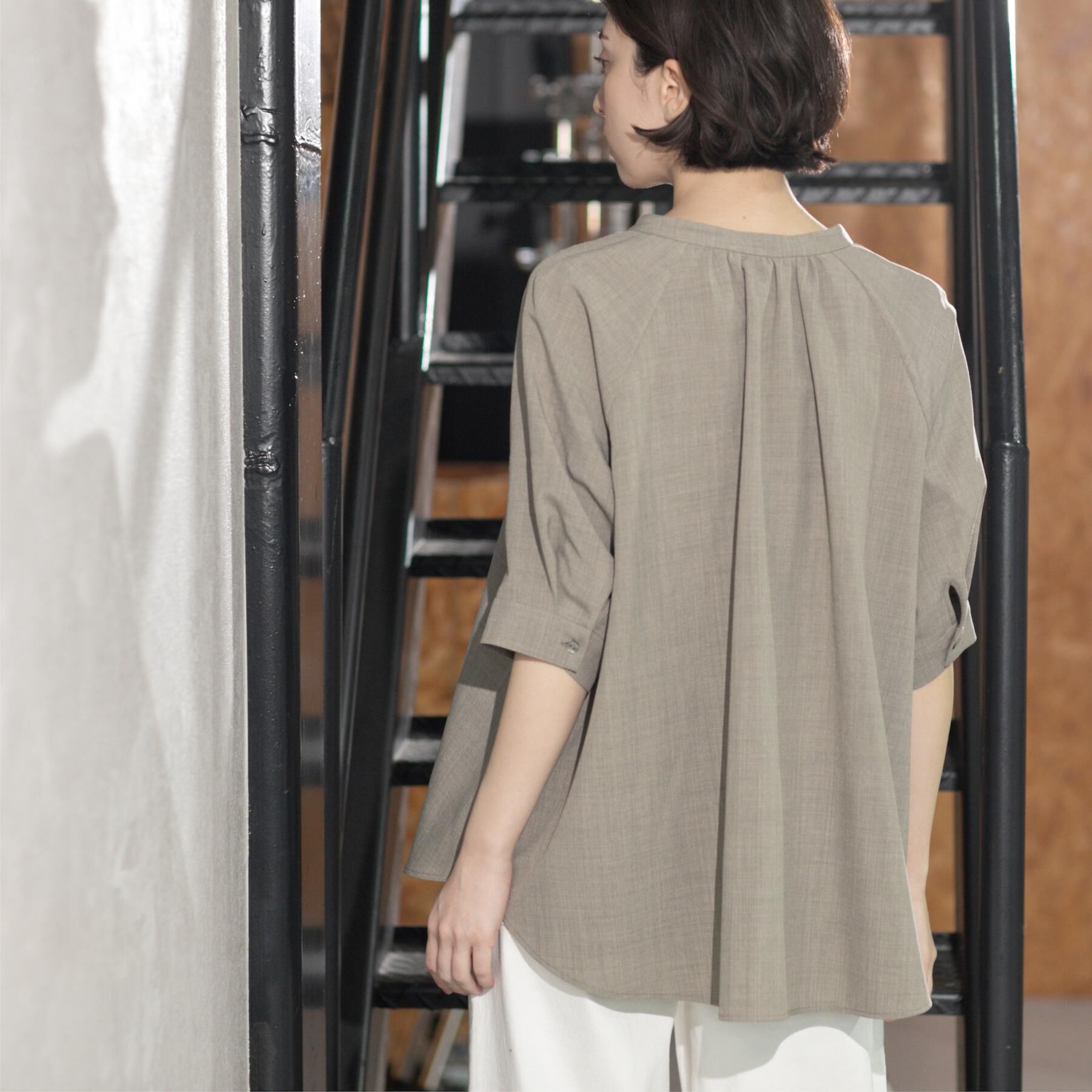 OPAQUE.CLIP「タックスキッパーブラウス【洗濯機洗い可】」|シャツ・ブラウス|