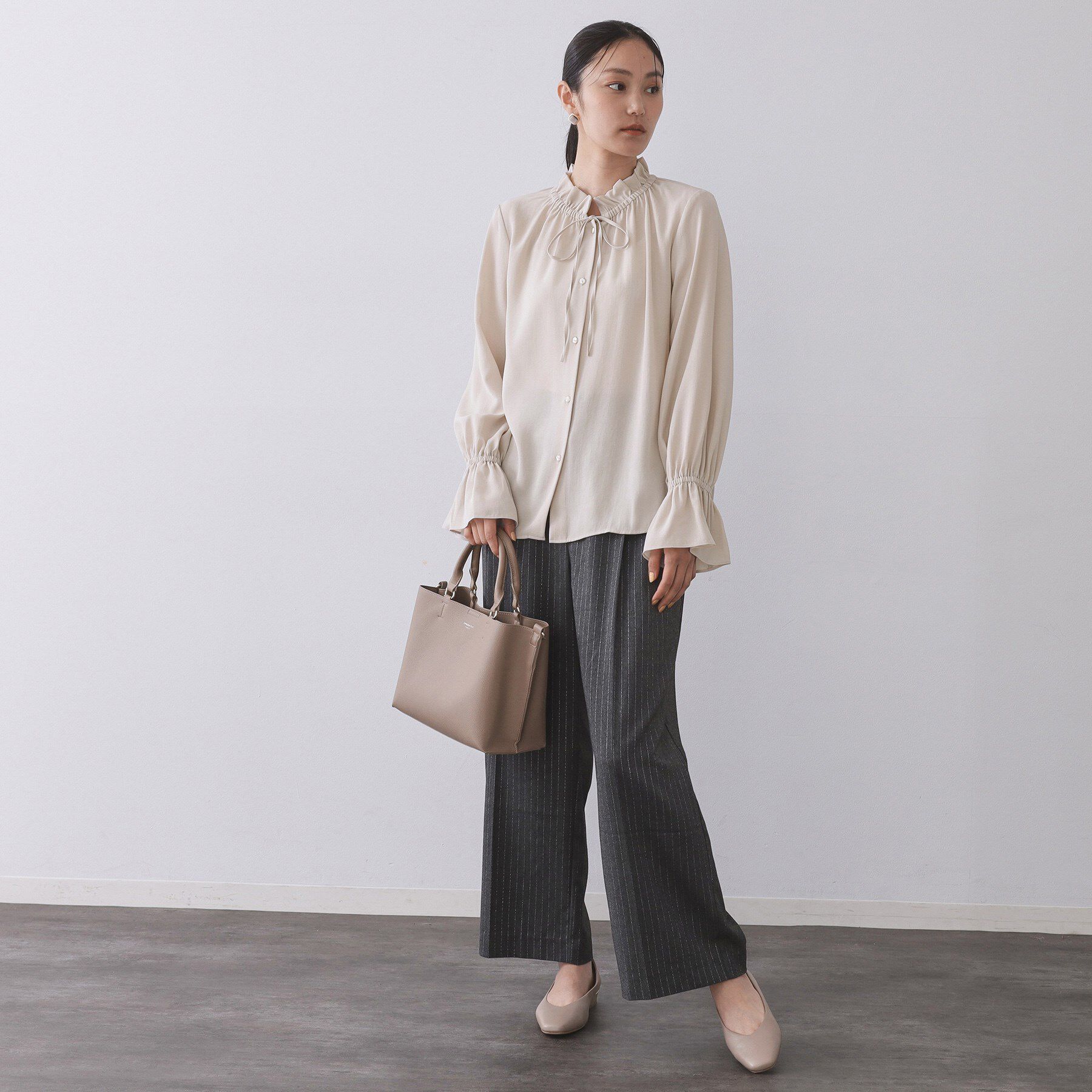 OPAQUE.CLIP「フリルカラーブラウス【洗濯機OK】」|シャツ・ブラウス|