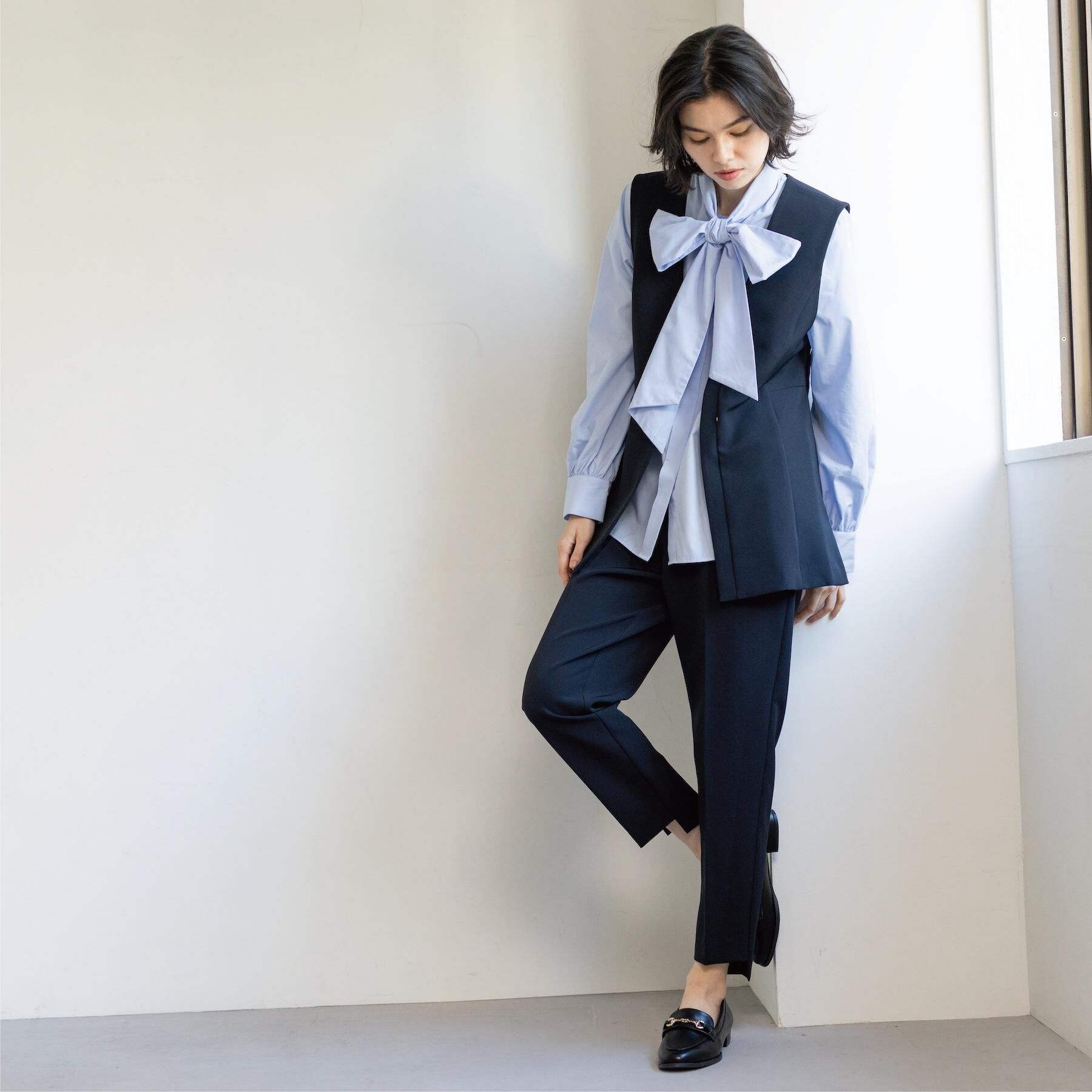 OPAQUE.CLIP「《通勤対応》ボウタイシャツブラウス【洗濯機OK】」|シャツ・ブラウス|