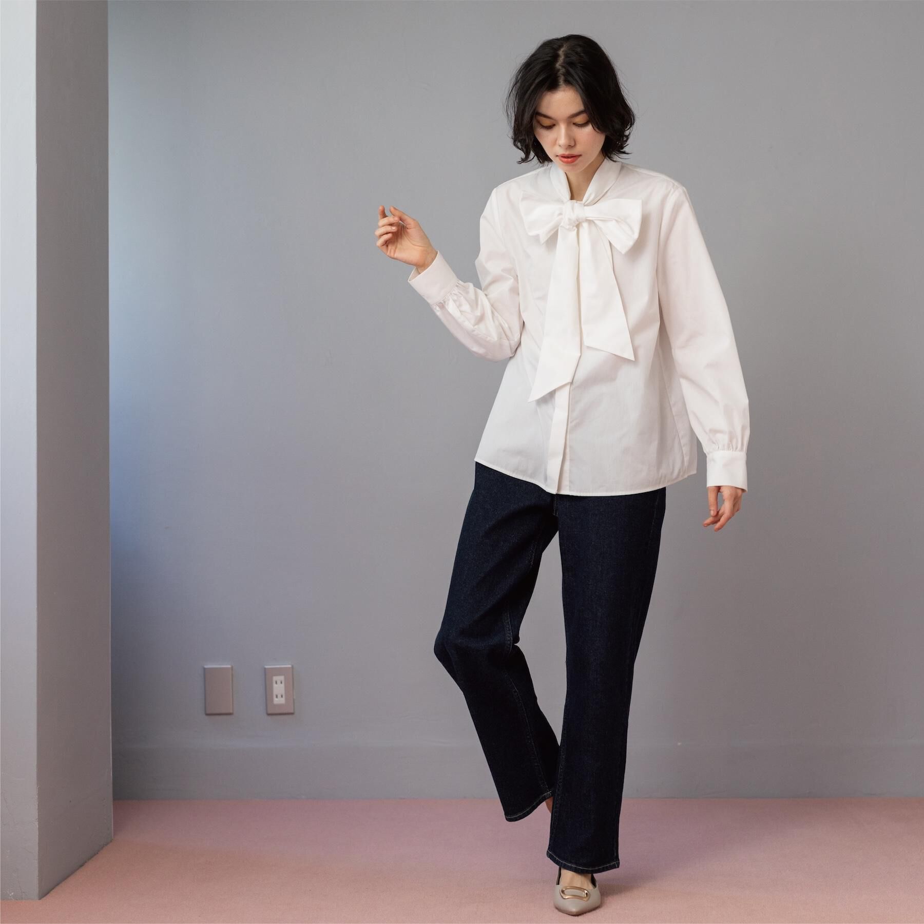 OPAQUE.CLIP「《通勤対応》ボウタイシャツブラウス【洗濯機OK】」|シャツ・ブラウス|