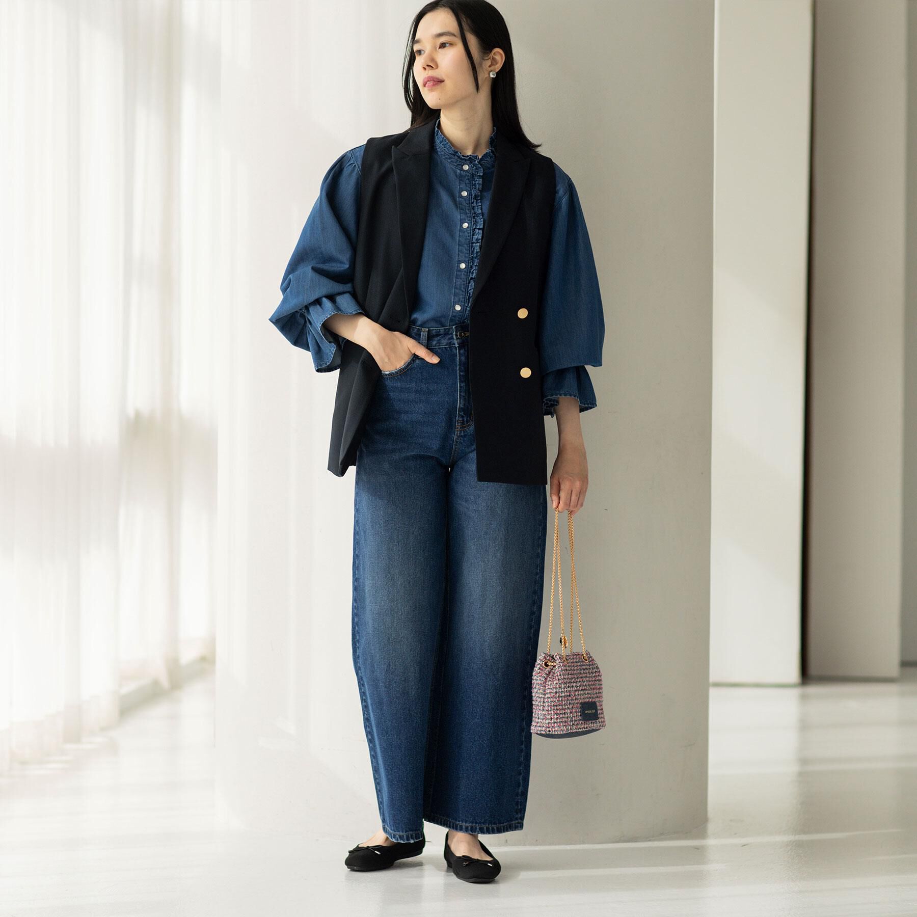 OPAQUE.CLIP「【2WAY】ツイードコンビミニショルダー」|ショルダー・メッセンジャー|