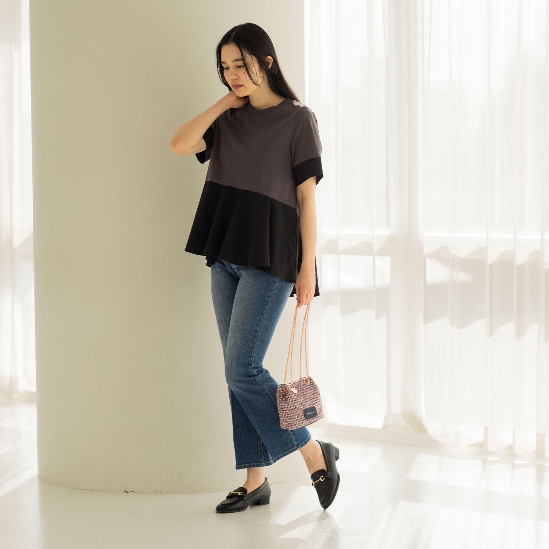 OPAQUE.CLIP「【2WAY】ツイードコンビミニショルダー」|ショルダー・メッセンジャー|