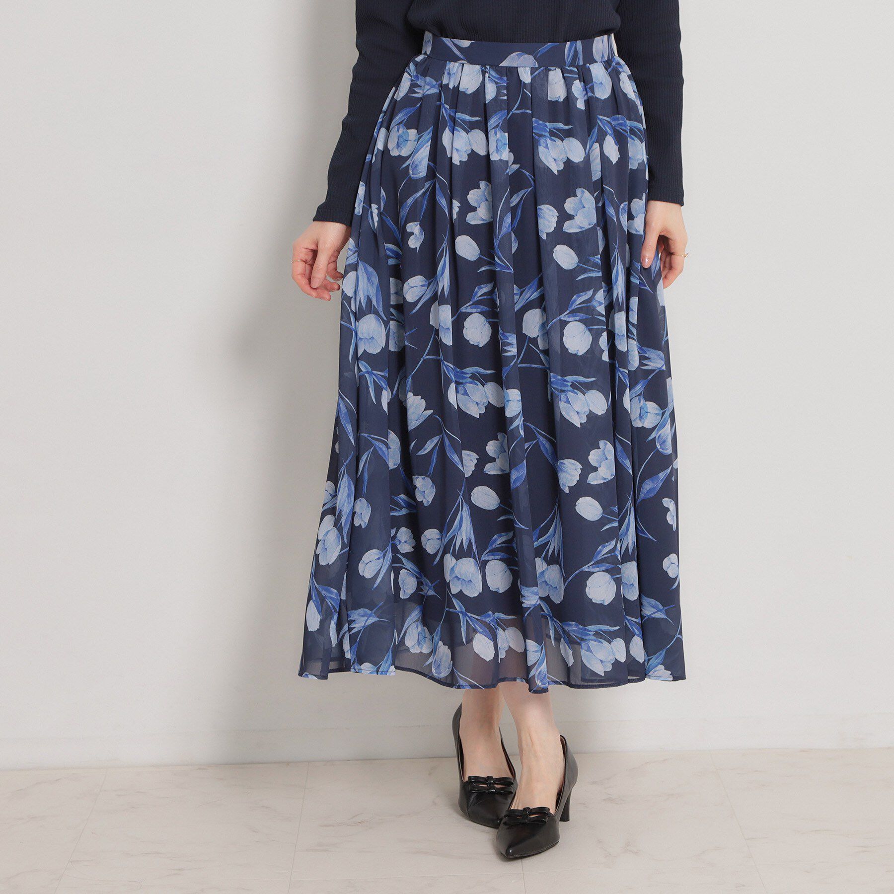 Couture broach「【洗える】チューリップ柄スカート」|スカート|