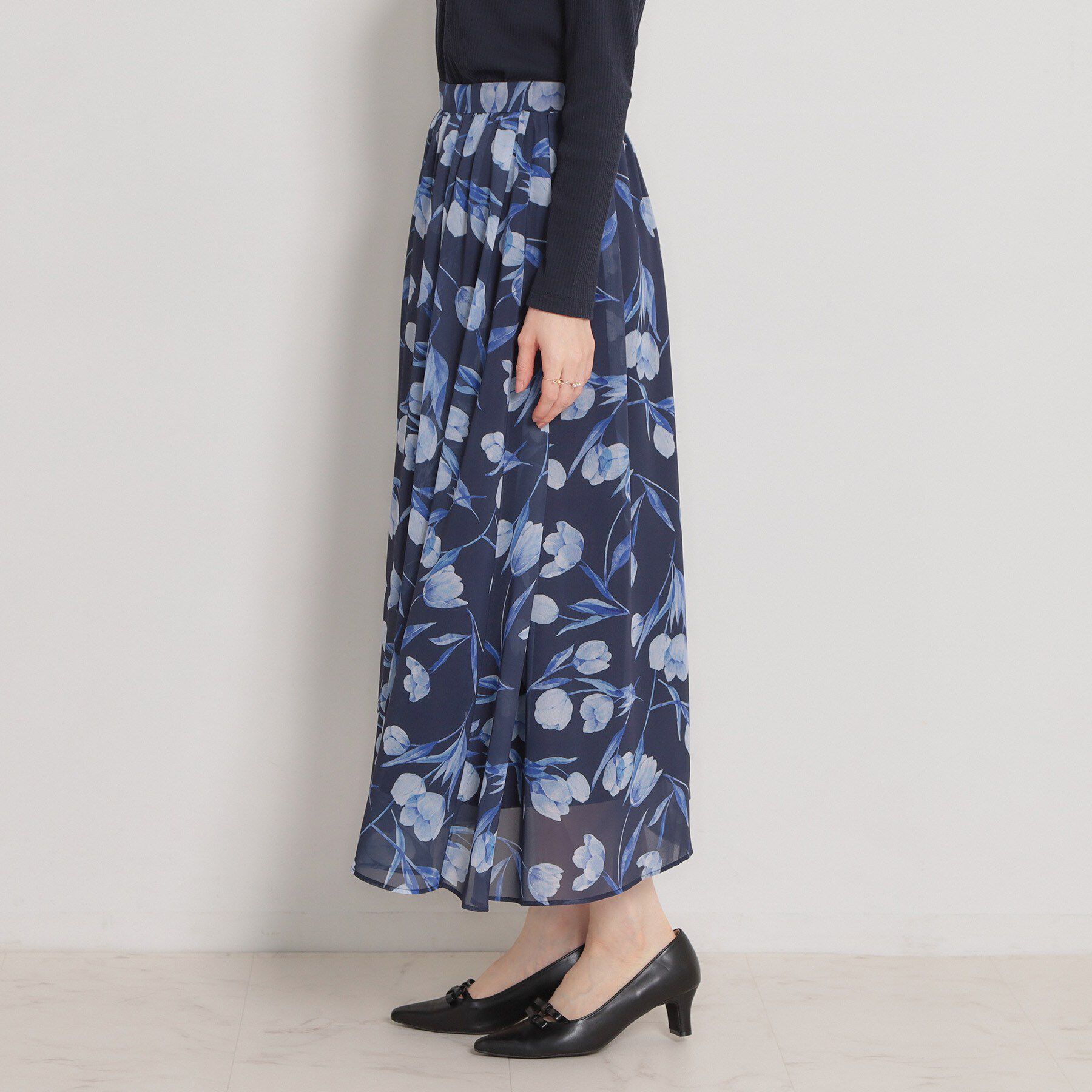 Couture broach「【洗える】チューリップ柄スカート」|スカート|