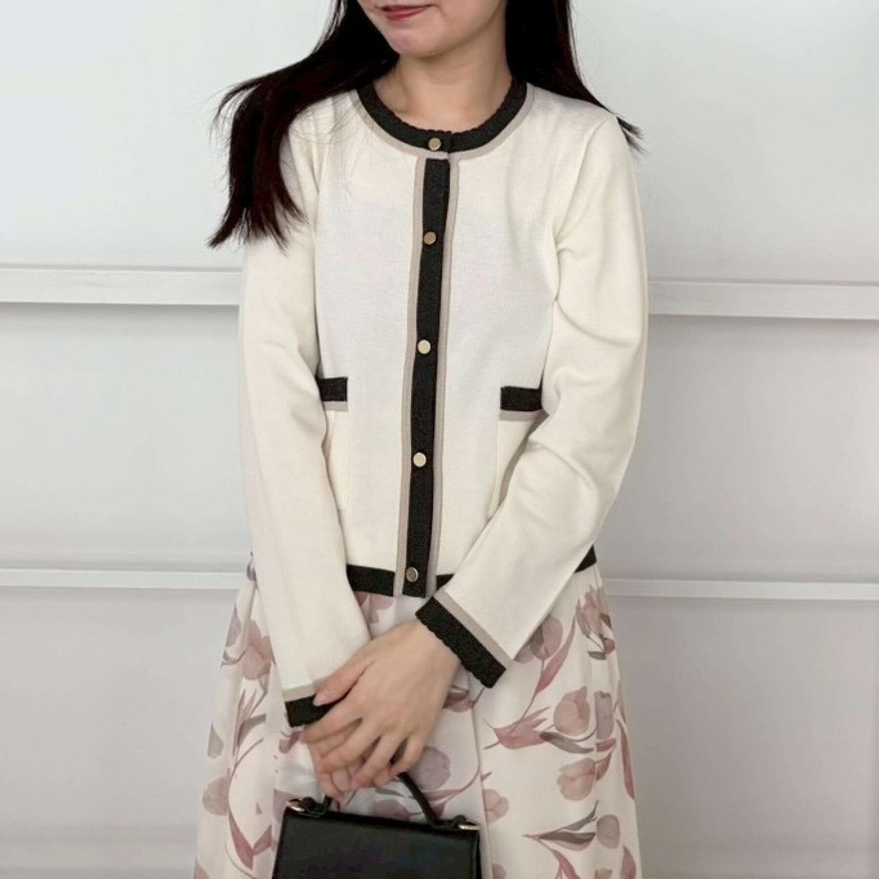 Couture broach「【洗える・着映え】SPRING配色カーディガン」|カーディガン|