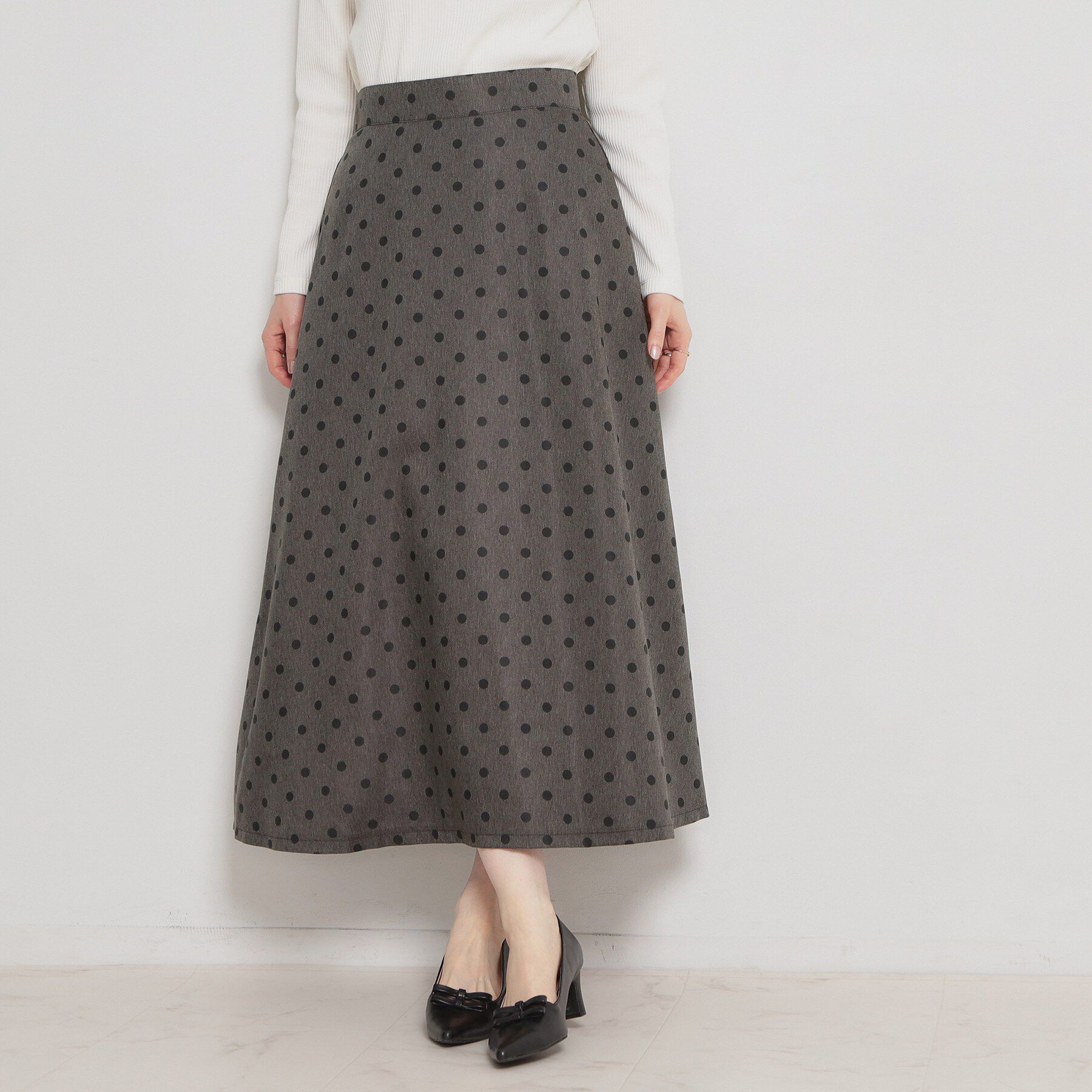 Couture broach「デニムライクドットスカート」|スカート|ブラック(119)