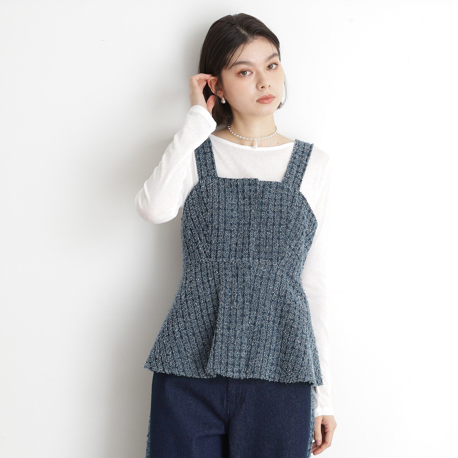 THE SHOP TK「ジャカードデニムビスチェ【洗濯機OK】」|ベスト・ジレ|