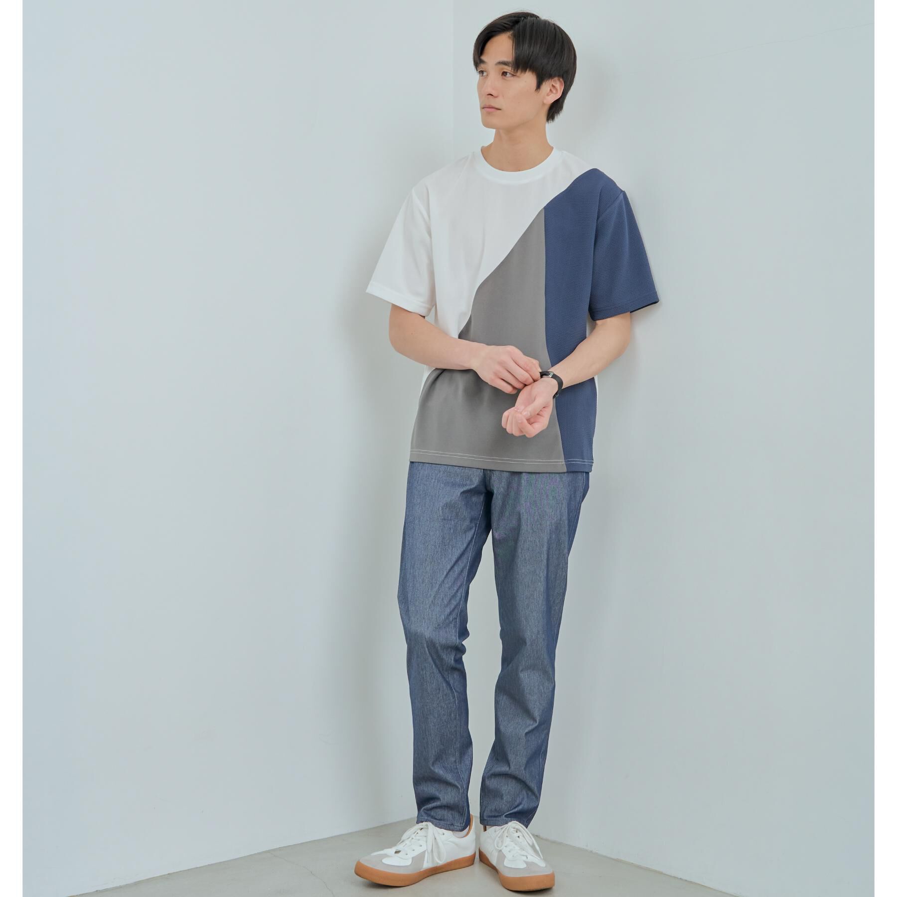 THE SHOP TK「アムンゼン異素材切替半袖Tシャツ」|Tシャツ・カットソー|