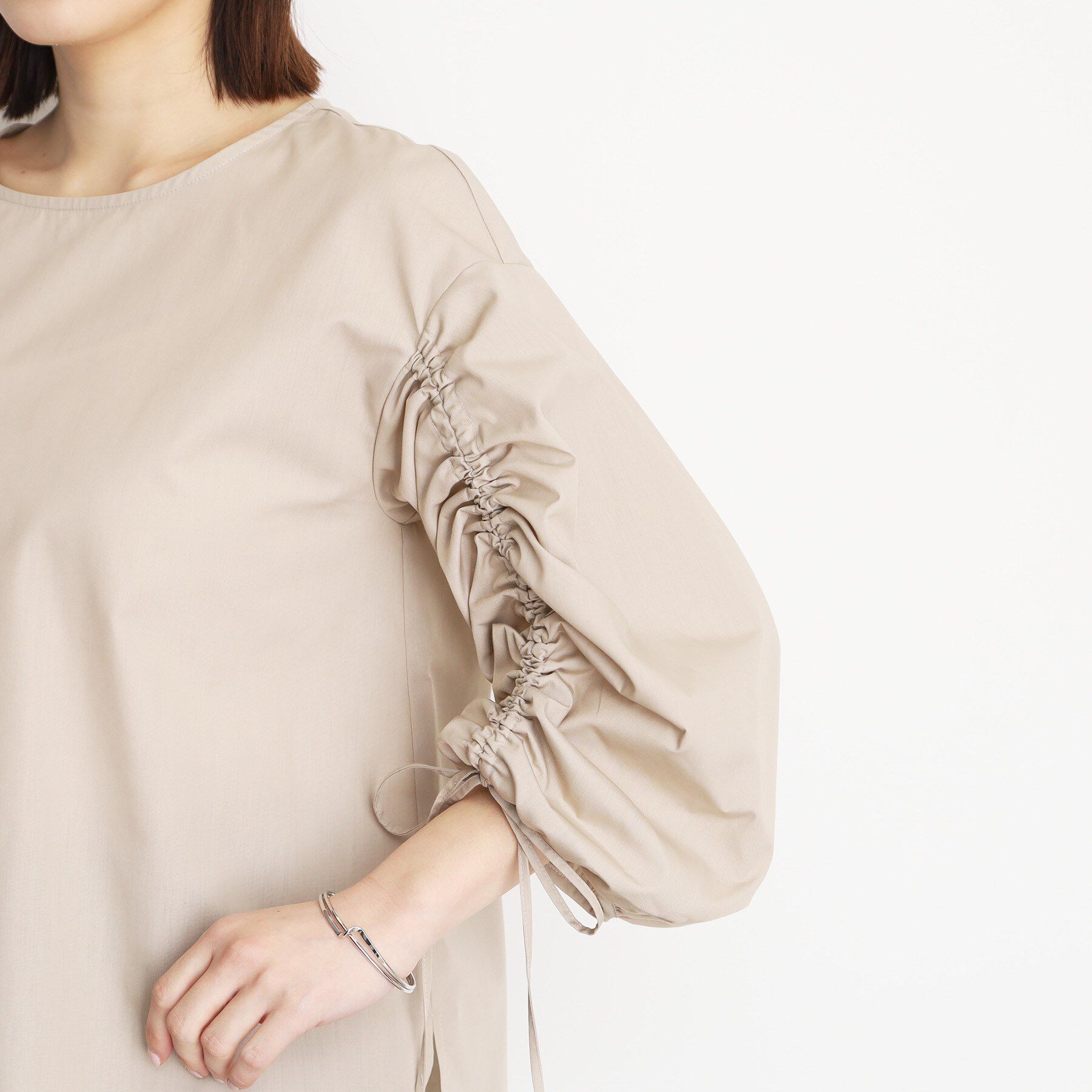 THE SHOP TK「袖シャーリングブラウス【洗濯機OK】」|シャツ・ブラウス|