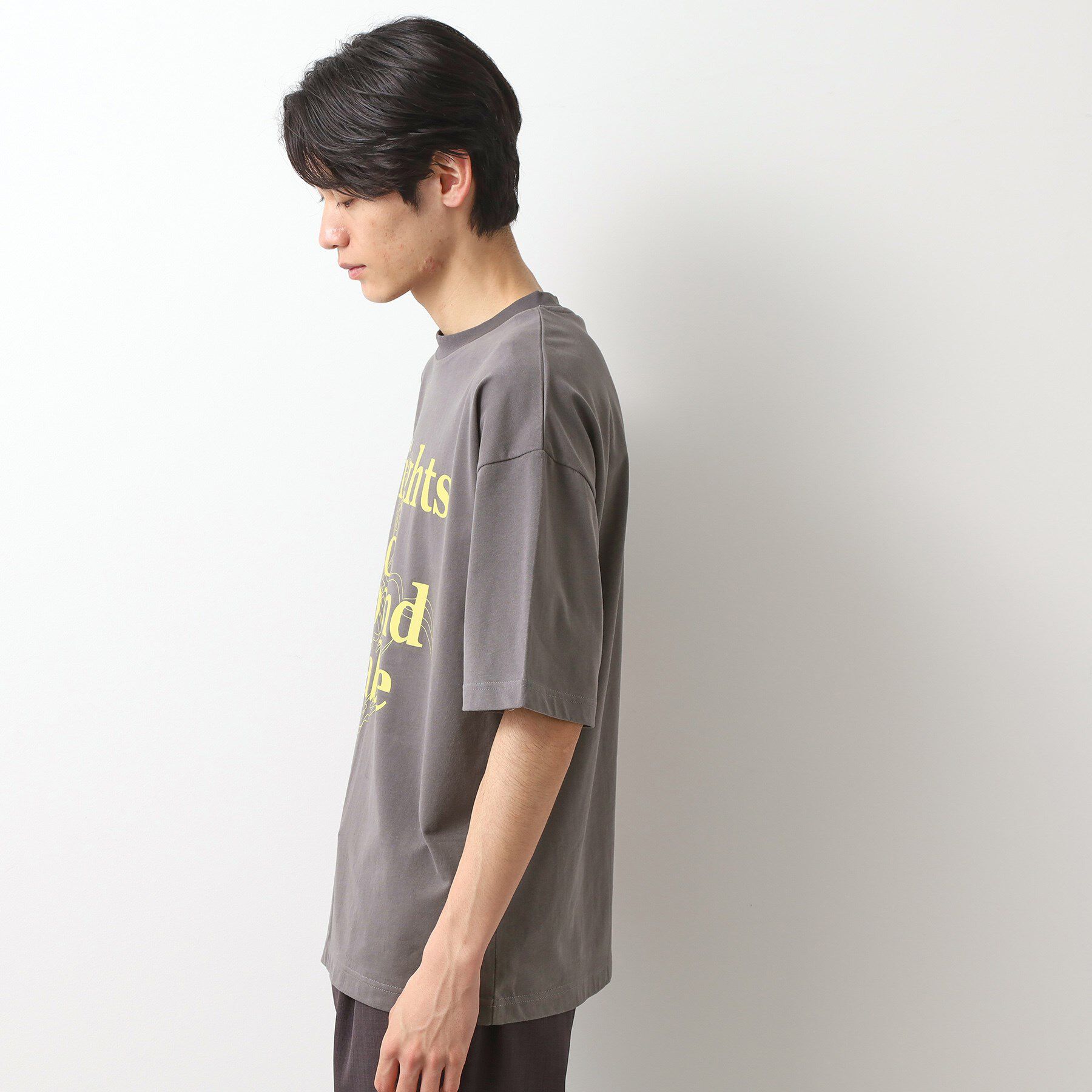 THE SHOP TK「スウェード半袖ロゴTシャツ　洗濯機OK」|Tシャツ・カットソー|