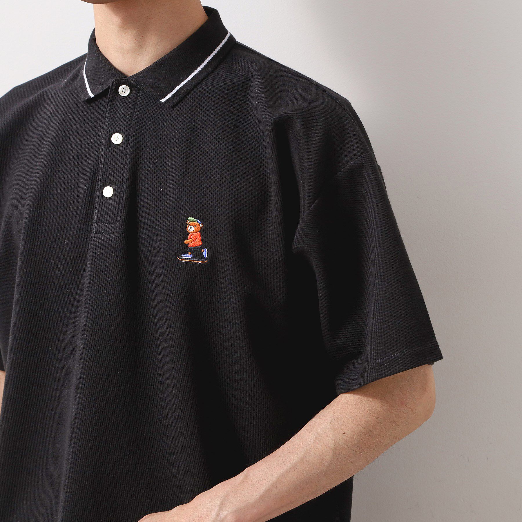 THE SHOP TK「アニマル刺繍半袖ポロシャツ　【洗濯機OK/ユニセックス】」|ポロシャツ|
