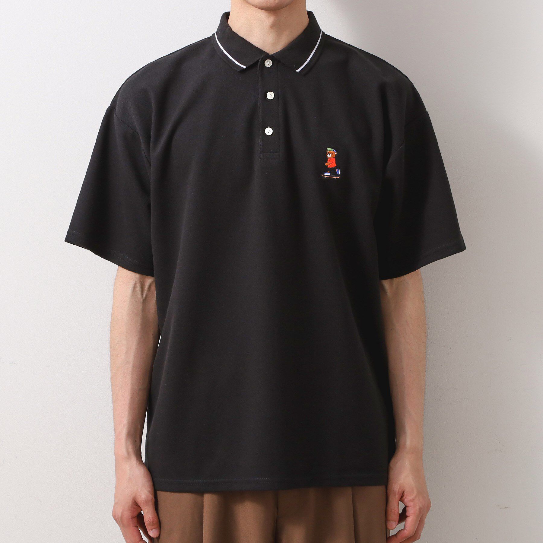 THE SHOP TK「アニマル刺繍半袖ポロシャツ　【洗濯機OK/ユニセックス】」|ポロシャツ|