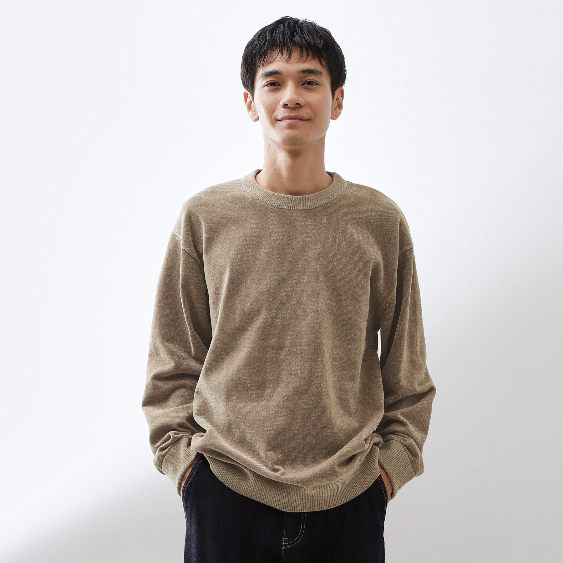 THE SHOP TK「【触れるたびに心地良い】ライトモールニット　洗濯機OK/ユニセックスでおすすめ！」|ニット・セーター|グレージュ(050)