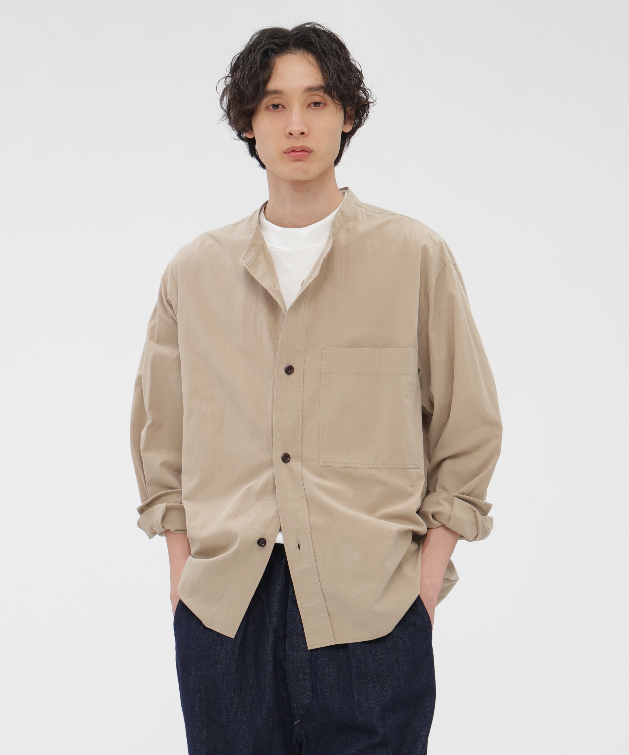 MHL.「WASHED DRY COTTON LINEN SHIRT」|シャツ・ブラウス|STONE3