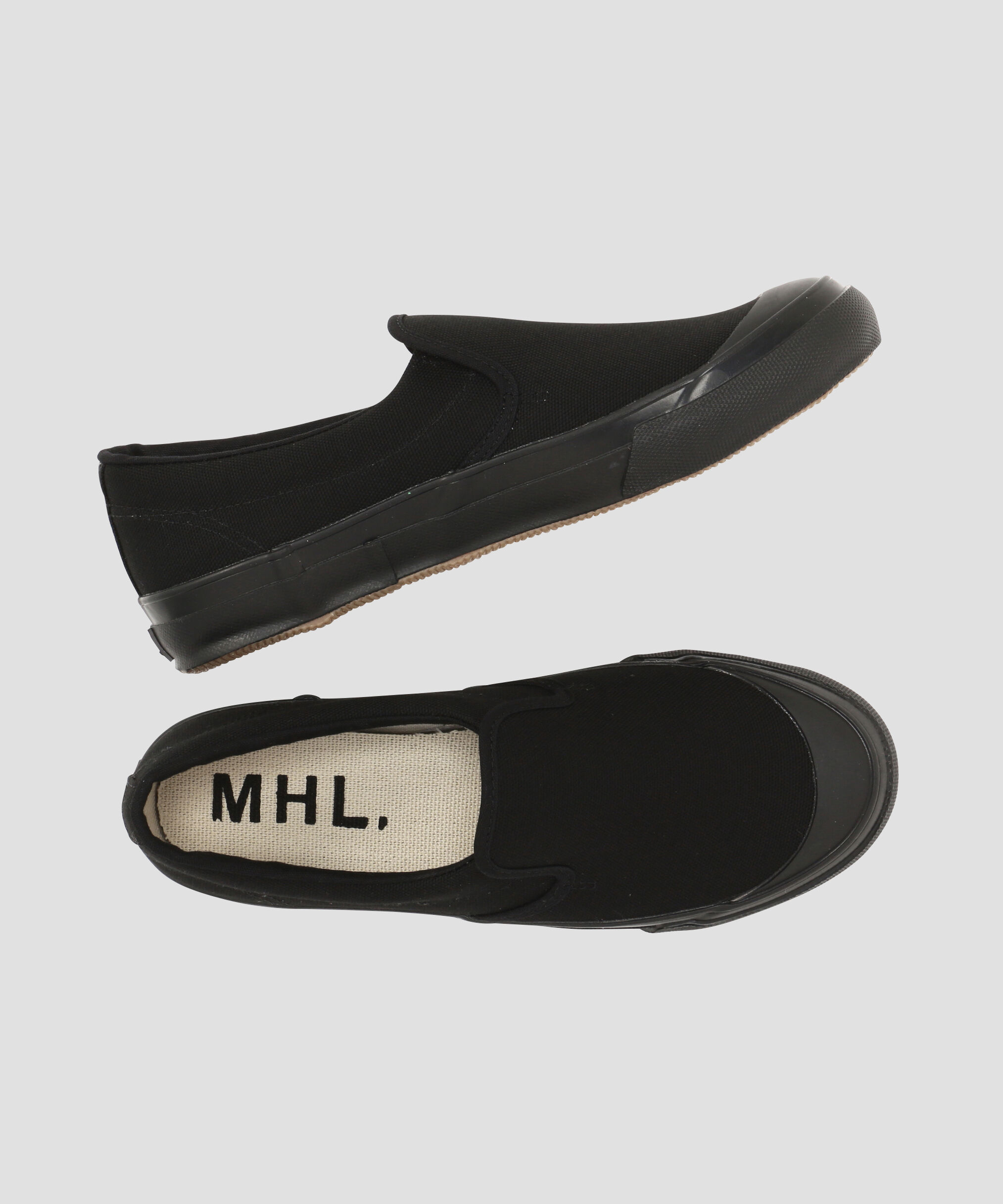 MHL.「COTTON CANVAS SLIP-ON SHOES」|その他|BLACK