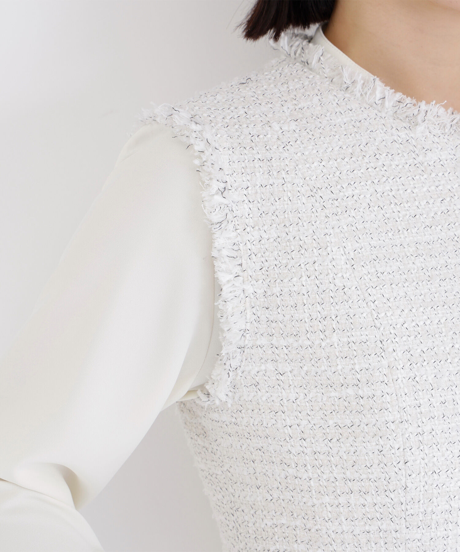  「ツイードシリーズ ペプラムジレ」|ブルゾン・スタジャン|