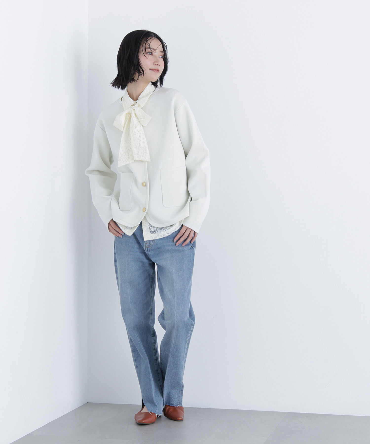  「〈N.〉ゴールドボタンニットカーディガン」|ニット・セーター|