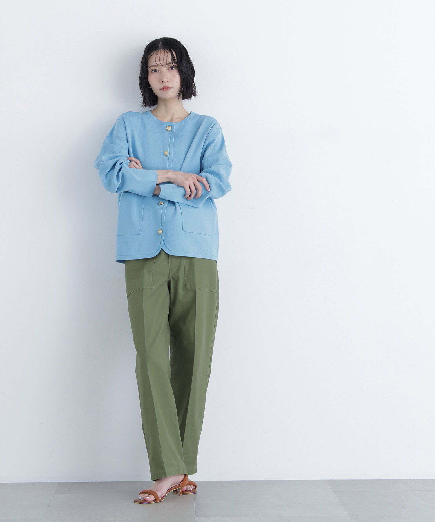  「〈N.〉ゴールドボタンニットカーディガン」|ニット・セーター|