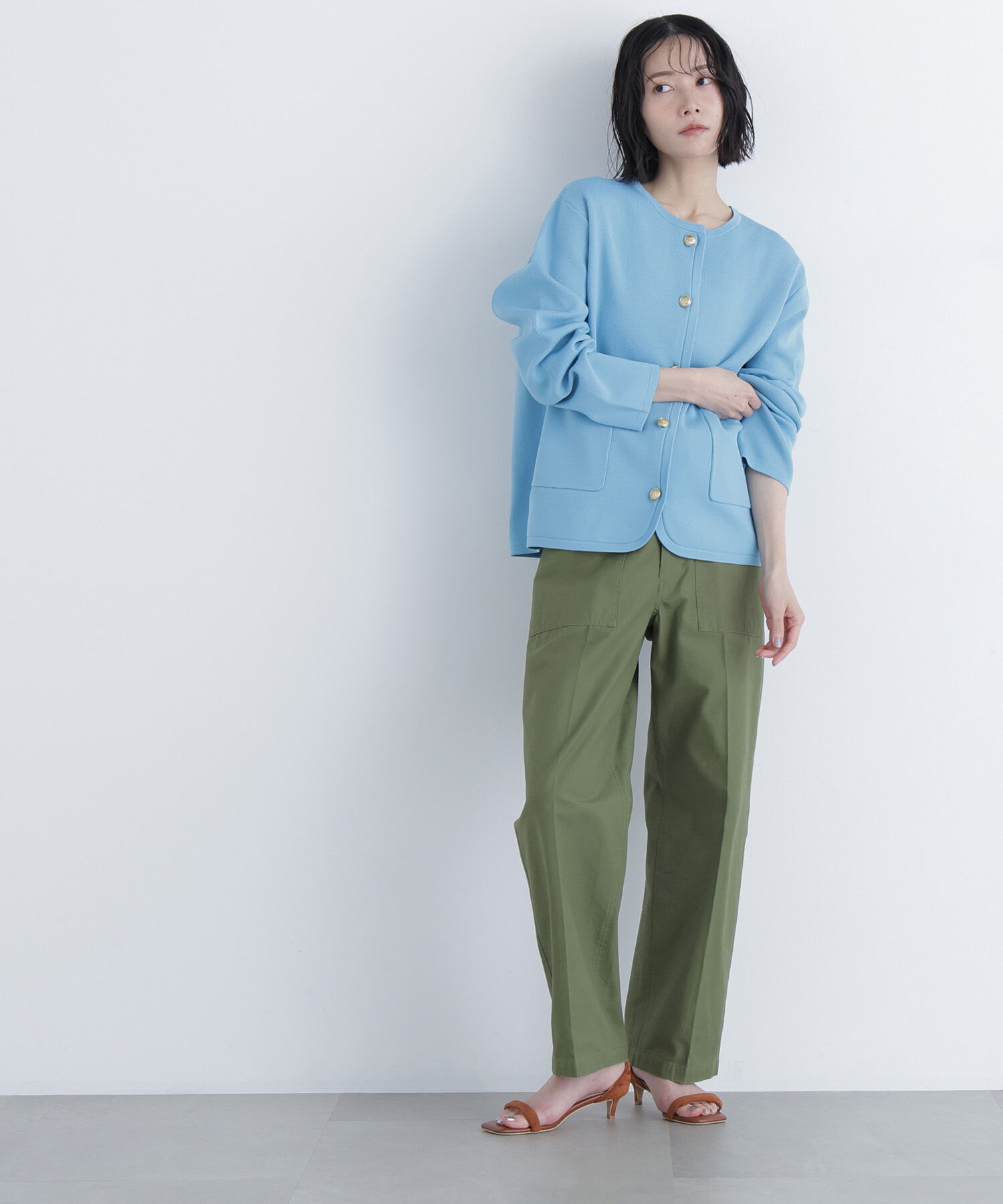  「〈N.〉ゴールドボタンニットカーディガン」|ニット・セーター|