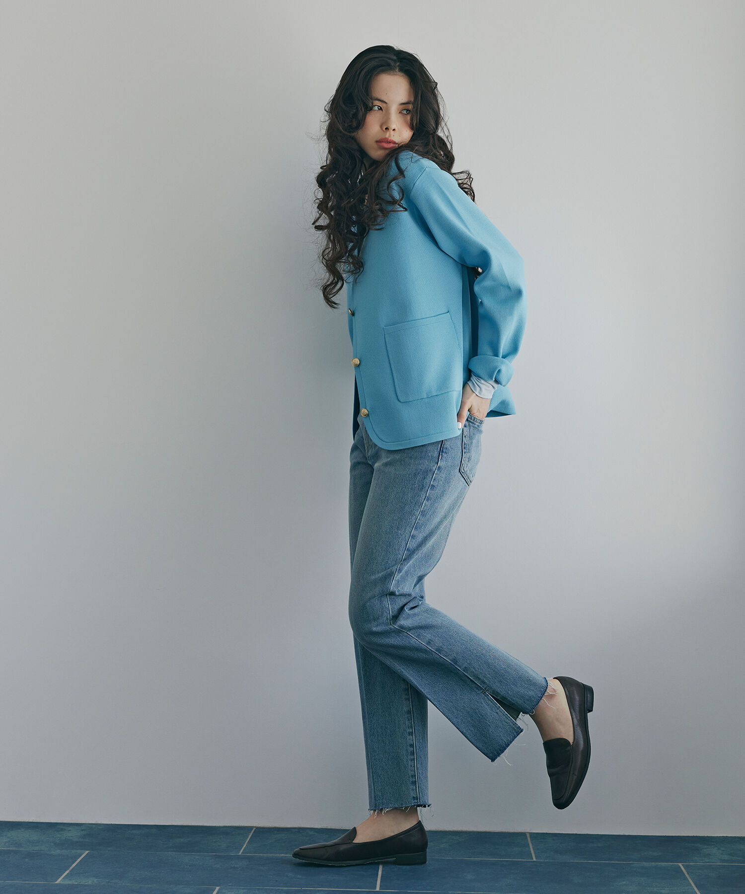  「〈N.〉ゴールドボタンニットカーディガン」|ニット・セーター|