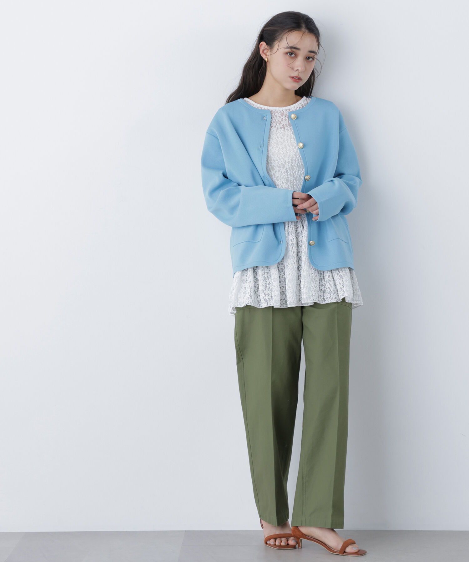  「〈N.〉ゴールドボタンニットカーディガン」|ニット・セーター|