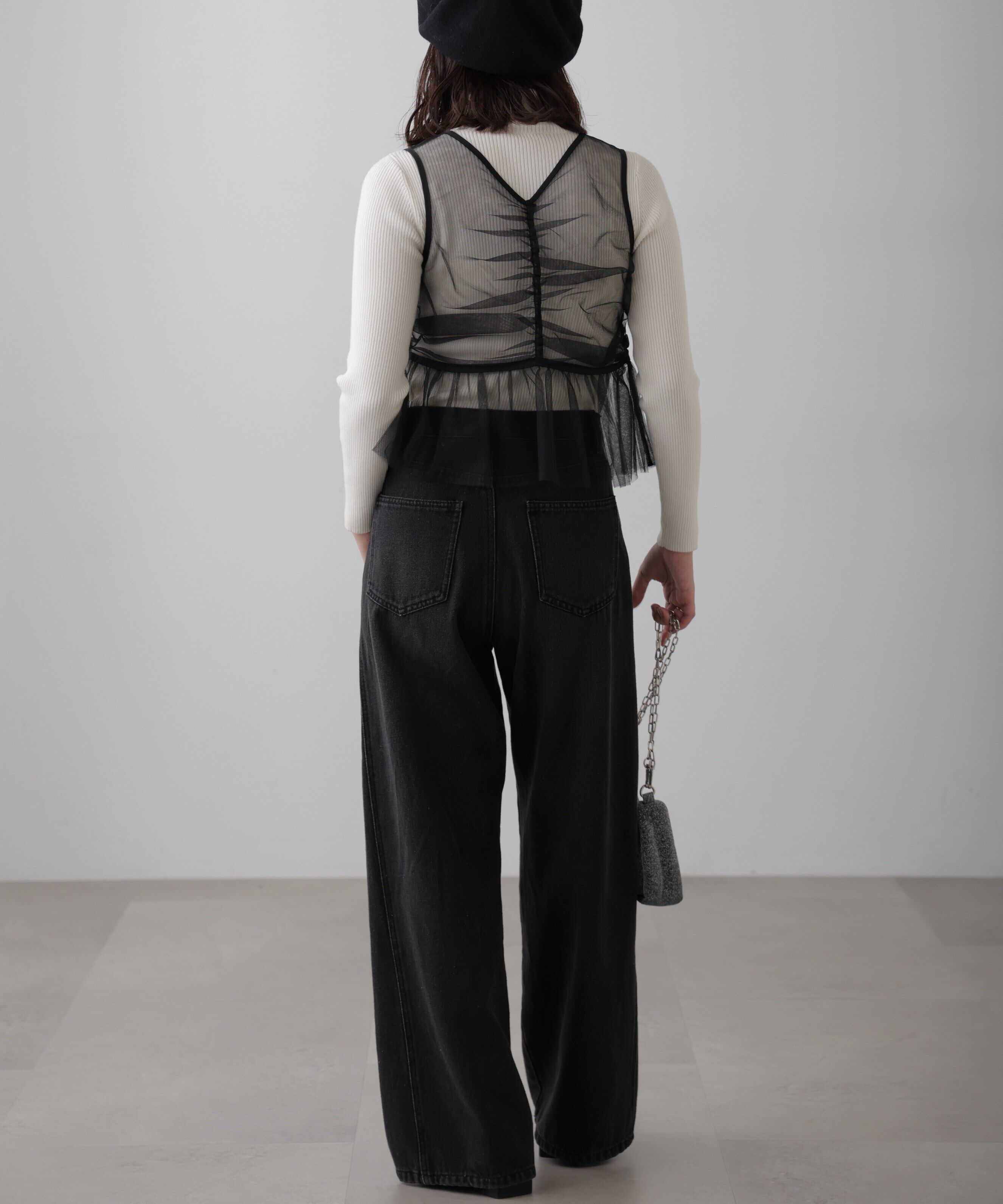  「チュールジップペプラムビスチェ」|シャツ・ブラウス|