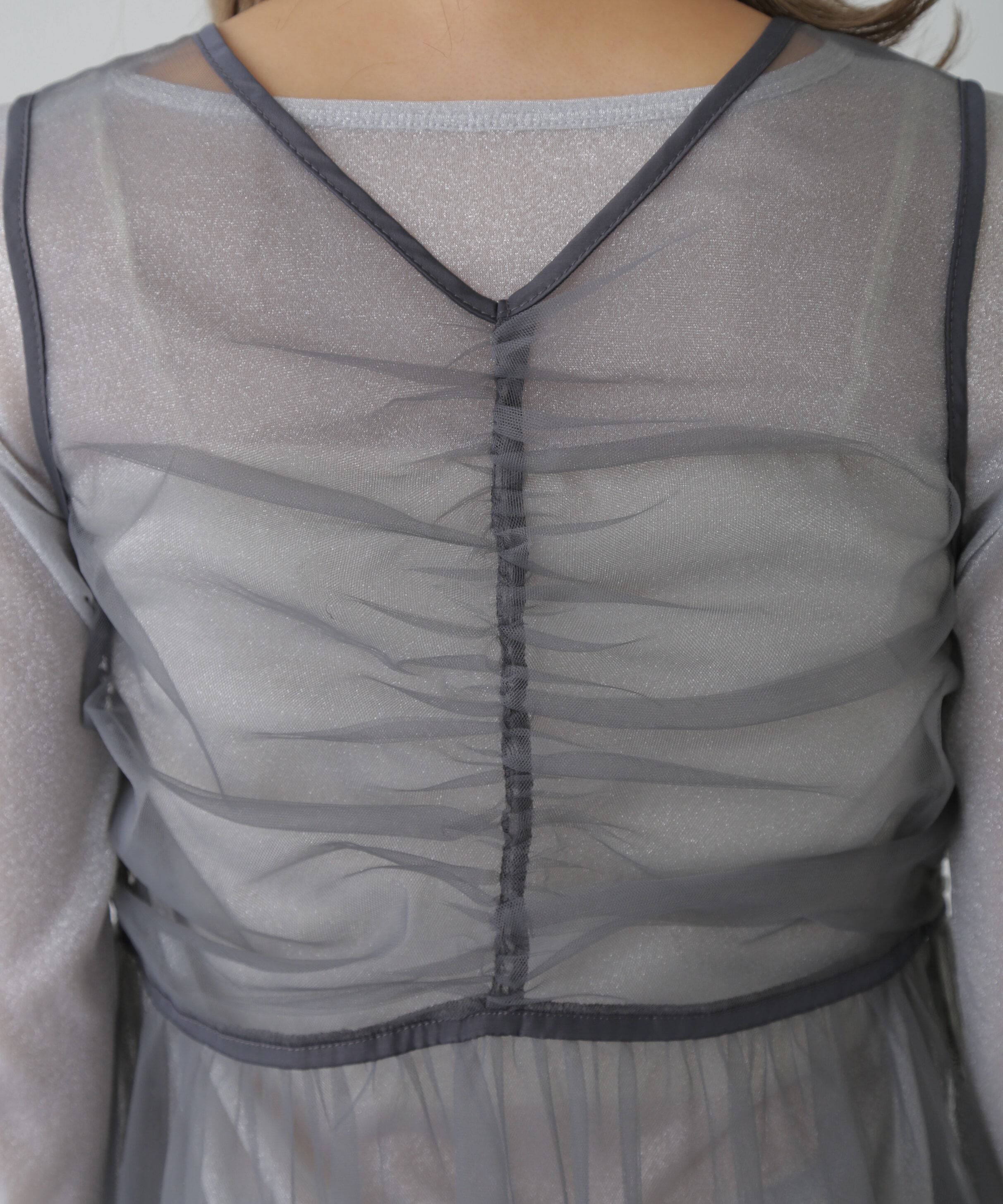  「チュールジップペプラムビスチェ」|シャツ・ブラウス|