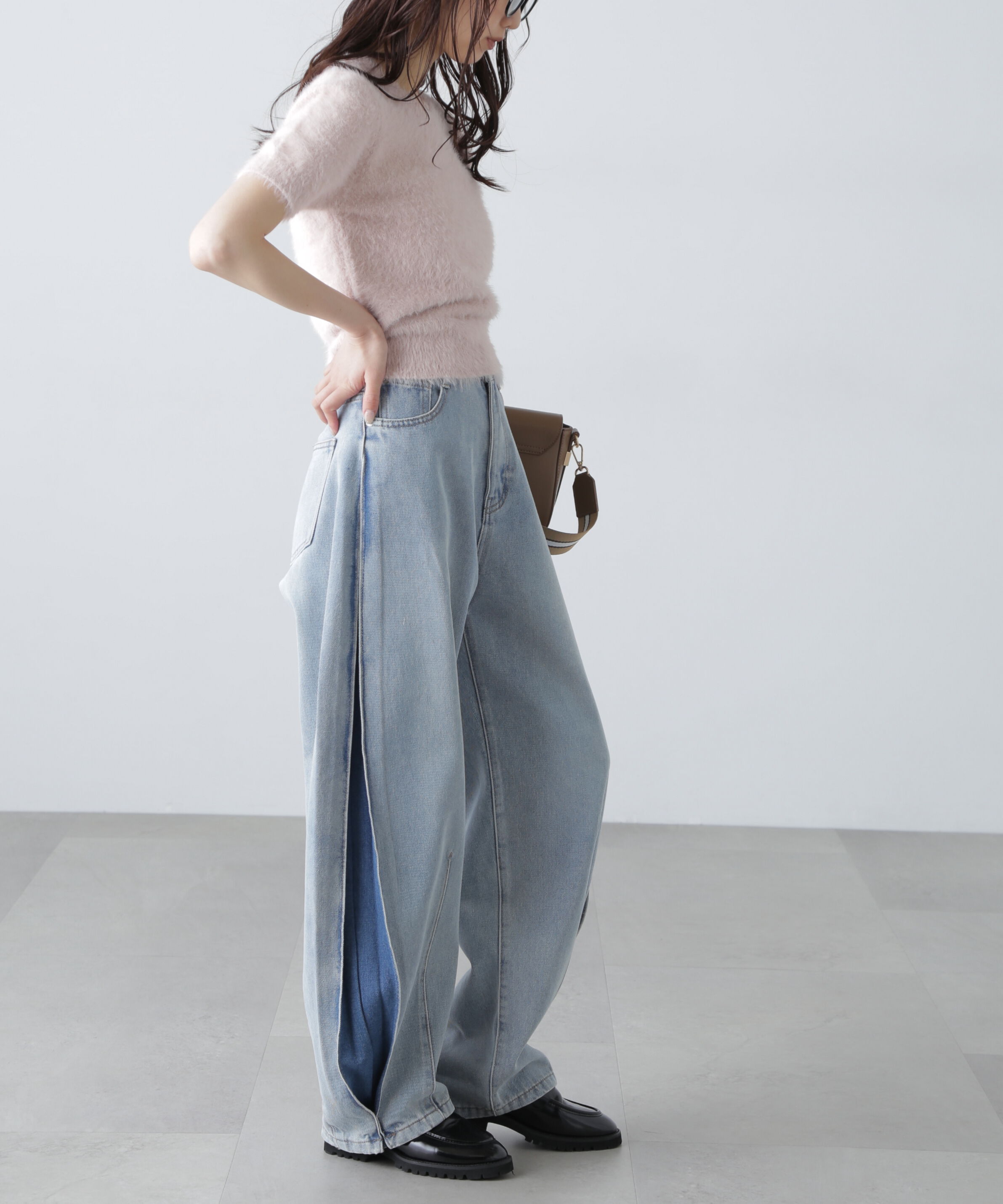  「[低身長サイズ/Sシリーズ]サイドタックカーブデニムパンツ」|その他|