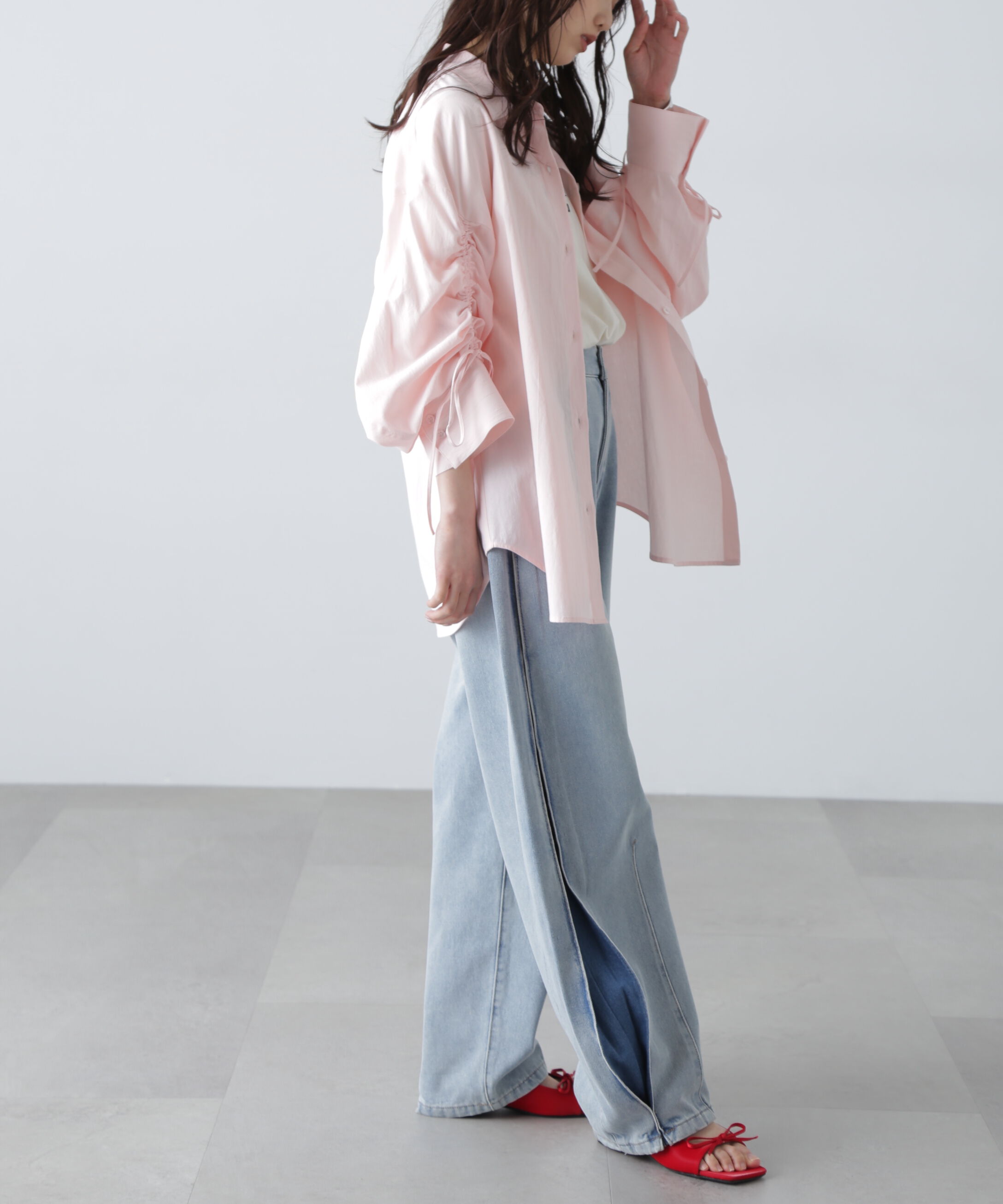  「[低身長サイズ/Sシリーズ]サイドタックカーブデニムパンツ」|その他|