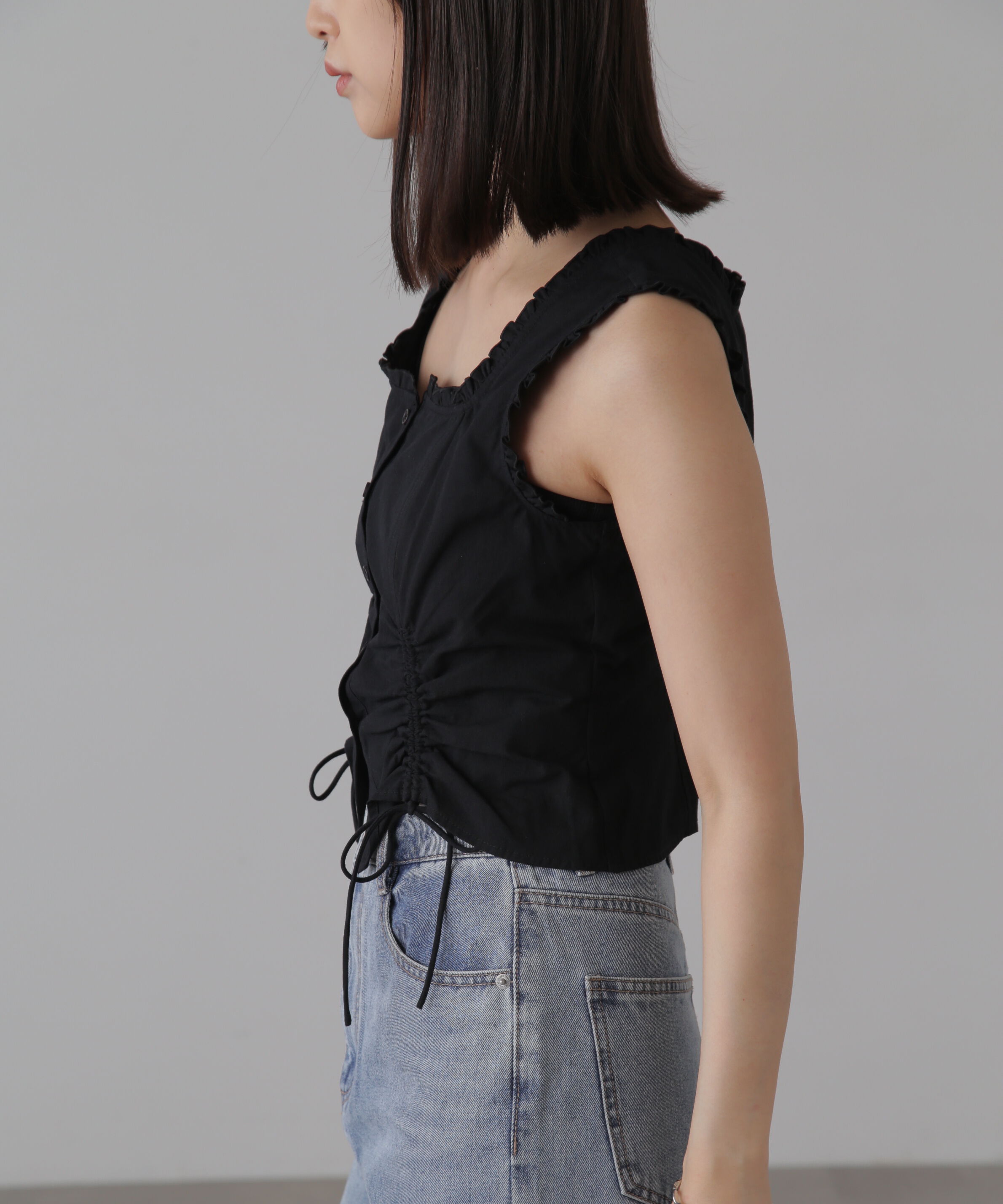  「ドロストノースリーブブラウス」|シャツ・ブラウス|