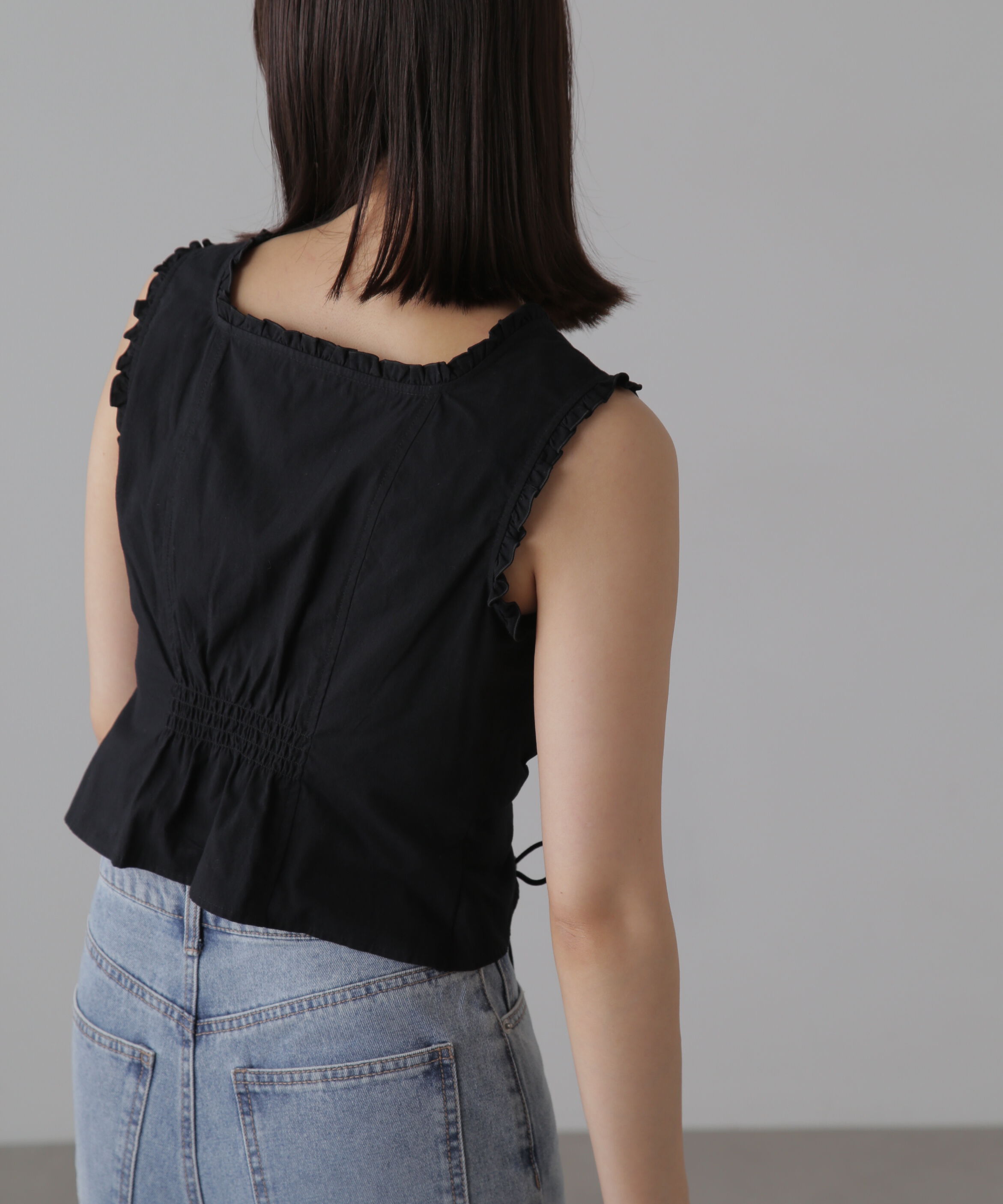  「ドロストノースリーブブラウス」|シャツ・ブラウス|