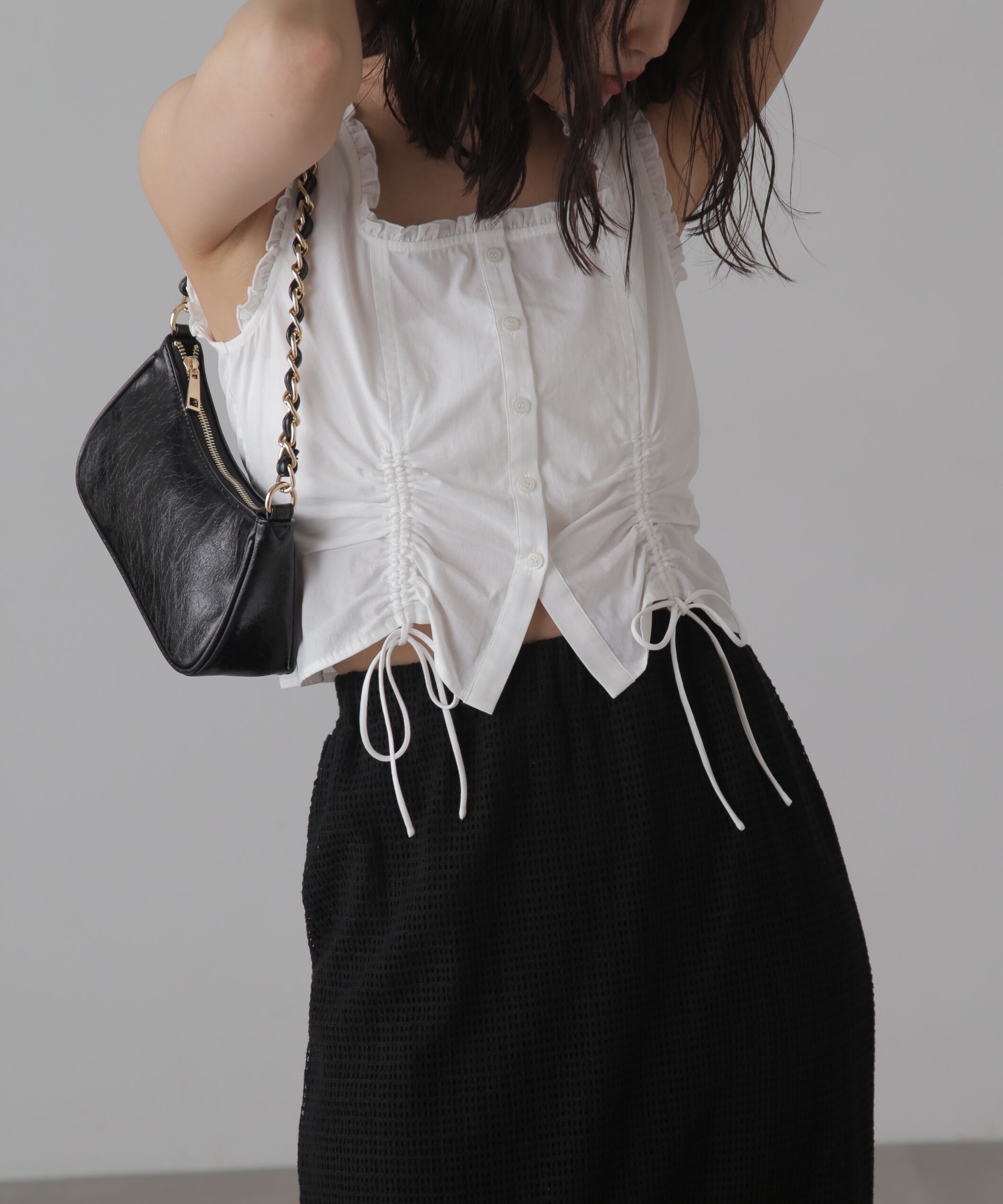  「ドロストノースリーブブラウス」|シャツ・ブラウス|