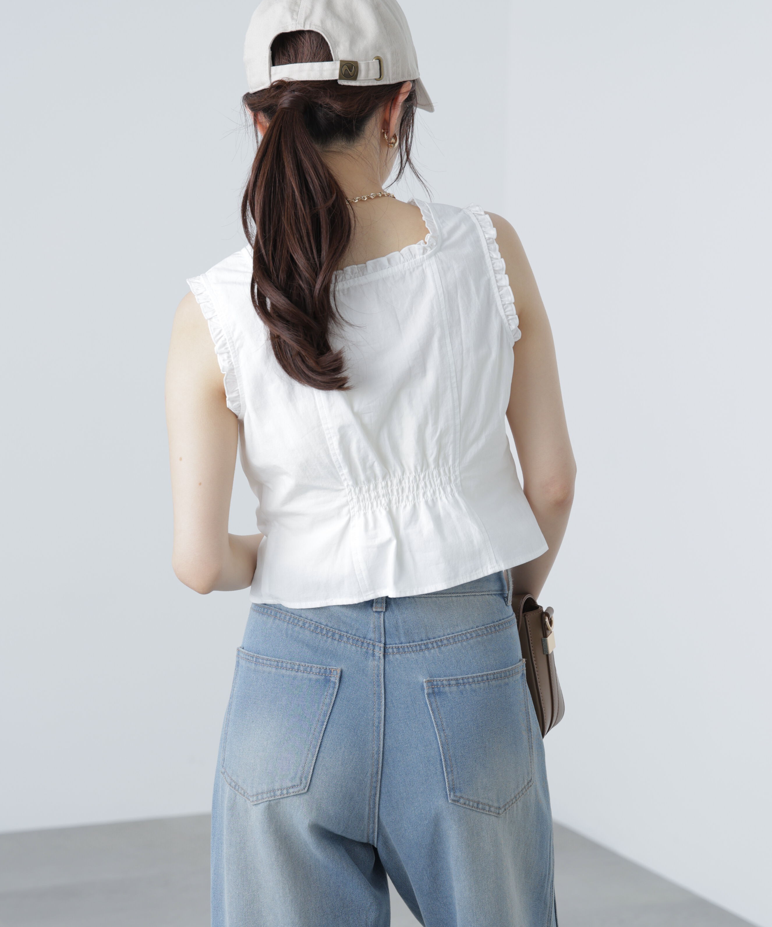  「ドロストノースリーブブラウス」|シャツ・ブラウス|