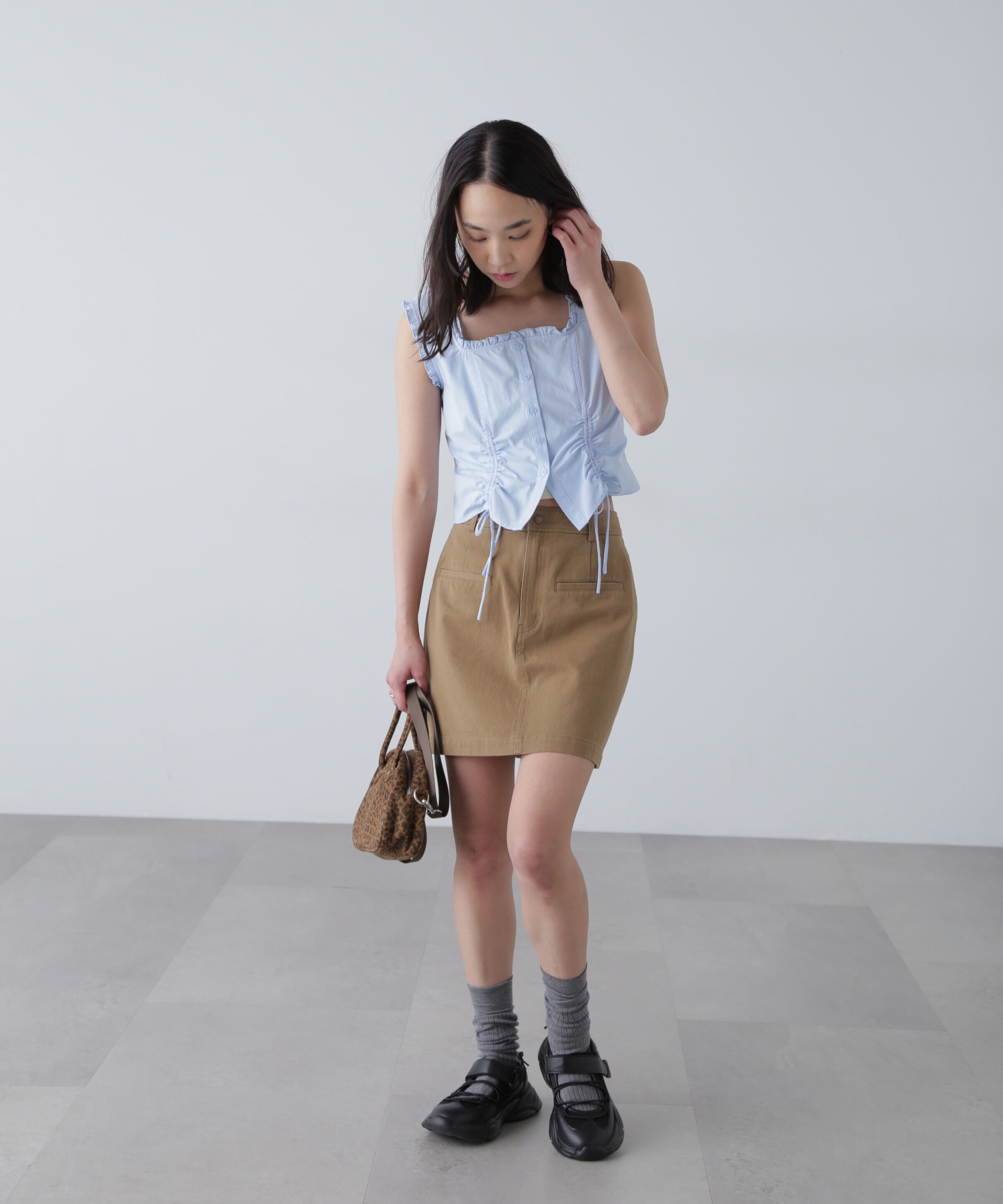  「ドロストノースリーブブラウス」|シャツ・ブラウス|