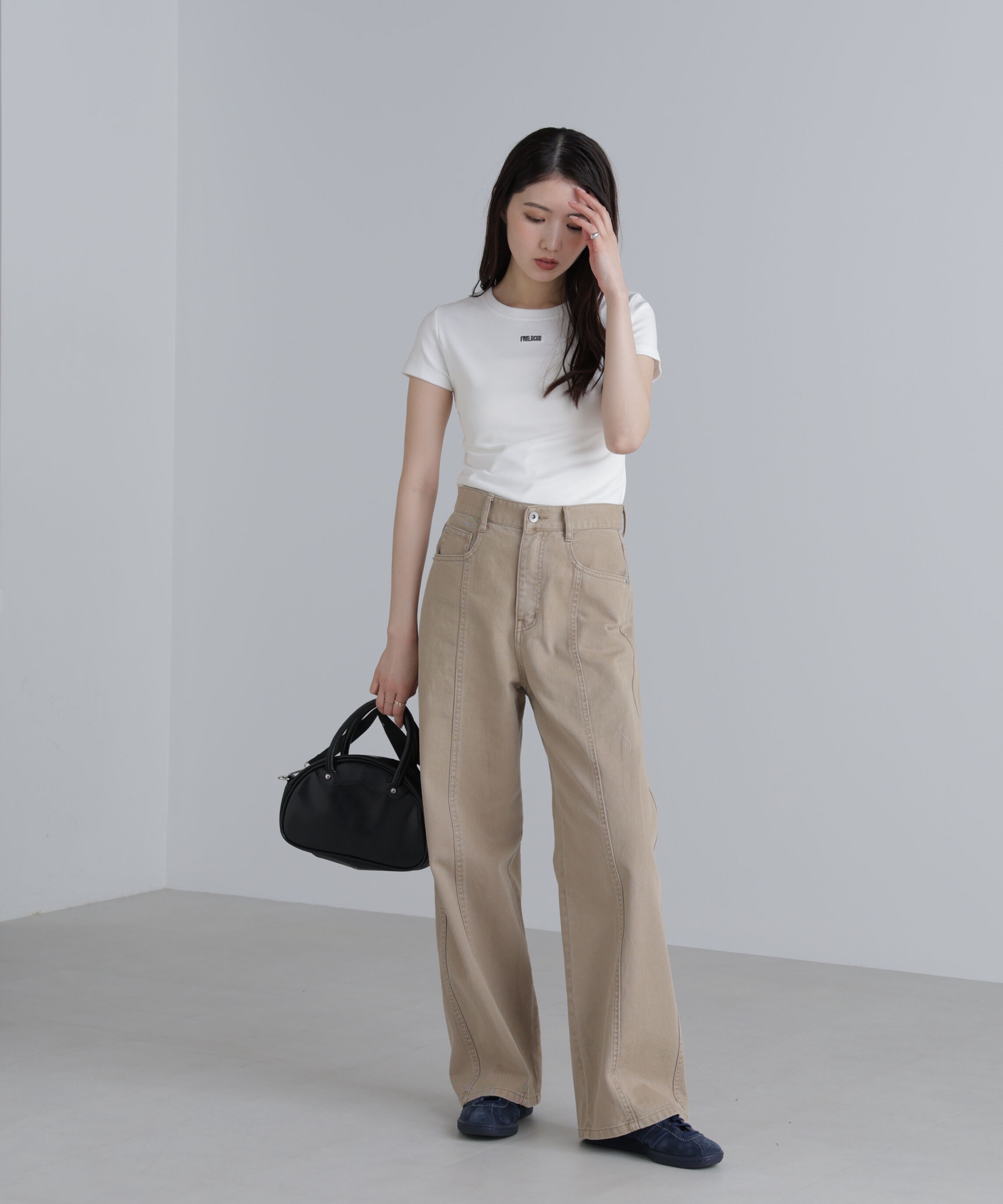  「ロゴ刺繍タグTシャツ」|Tシャツ・カットソー|