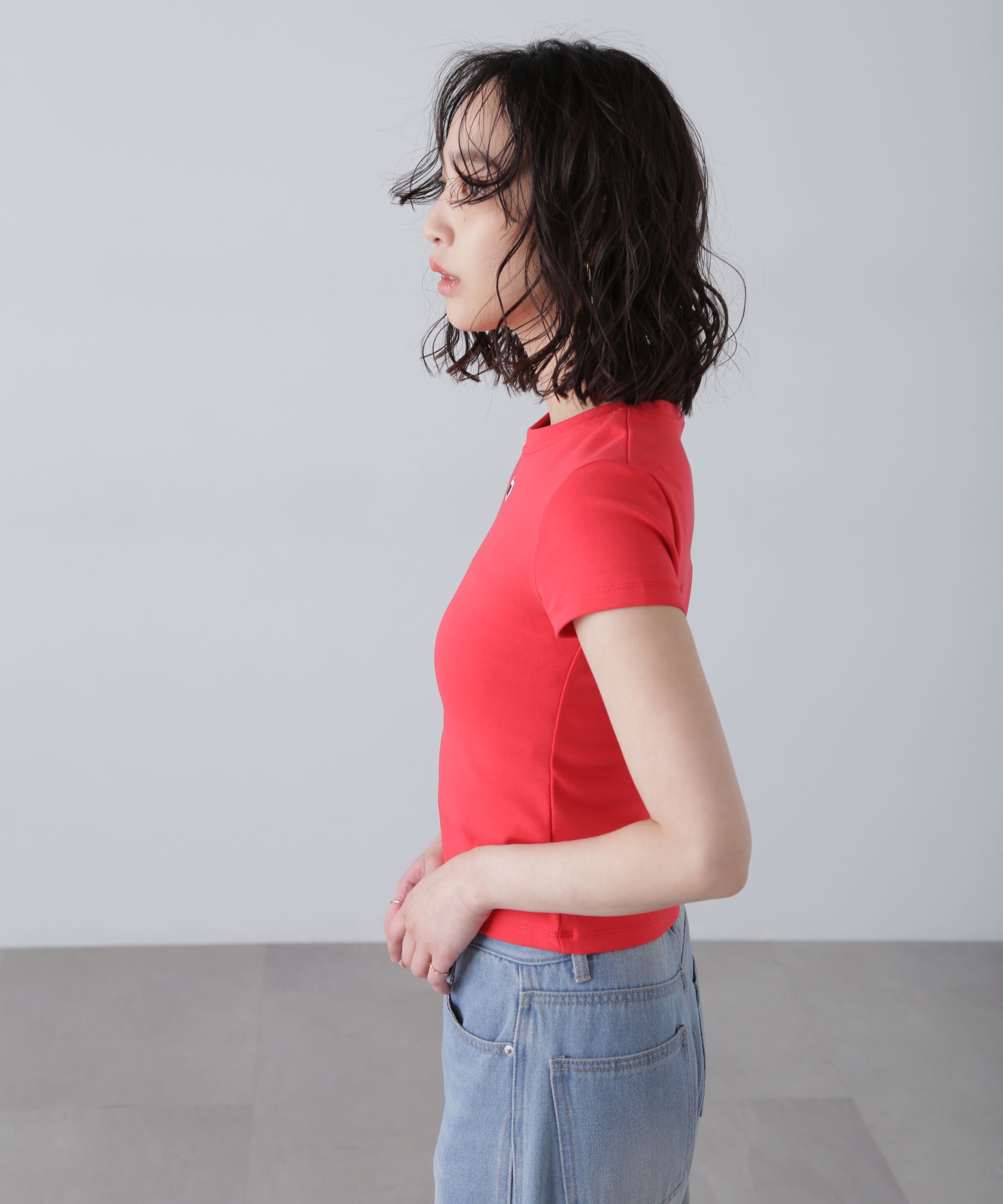  「ロゴ刺繍タグTシャツ」|Tシャツ・カットソー|