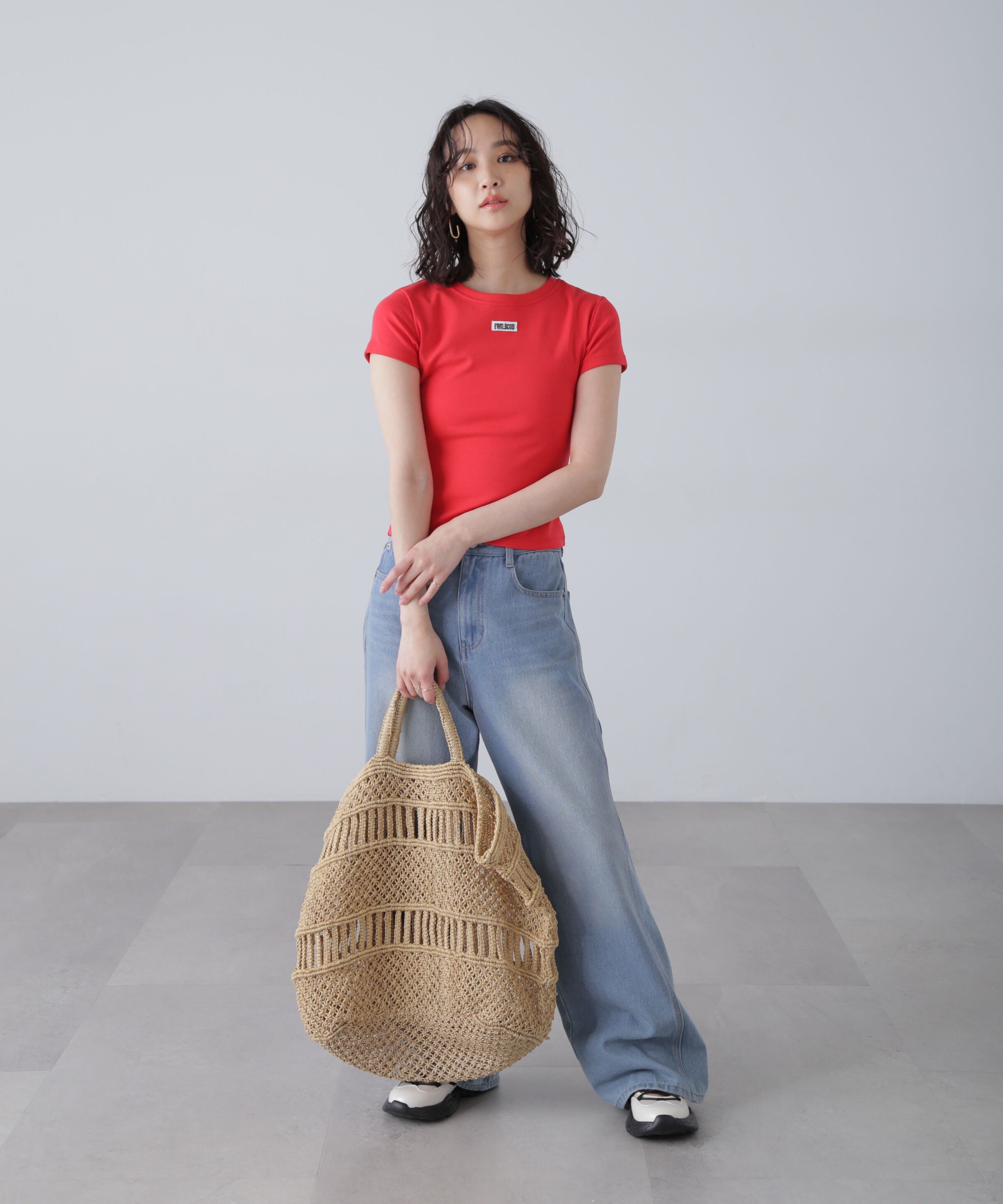  「ロゴ刺繍タグTシャツ」|Tシャツ・カットソー|