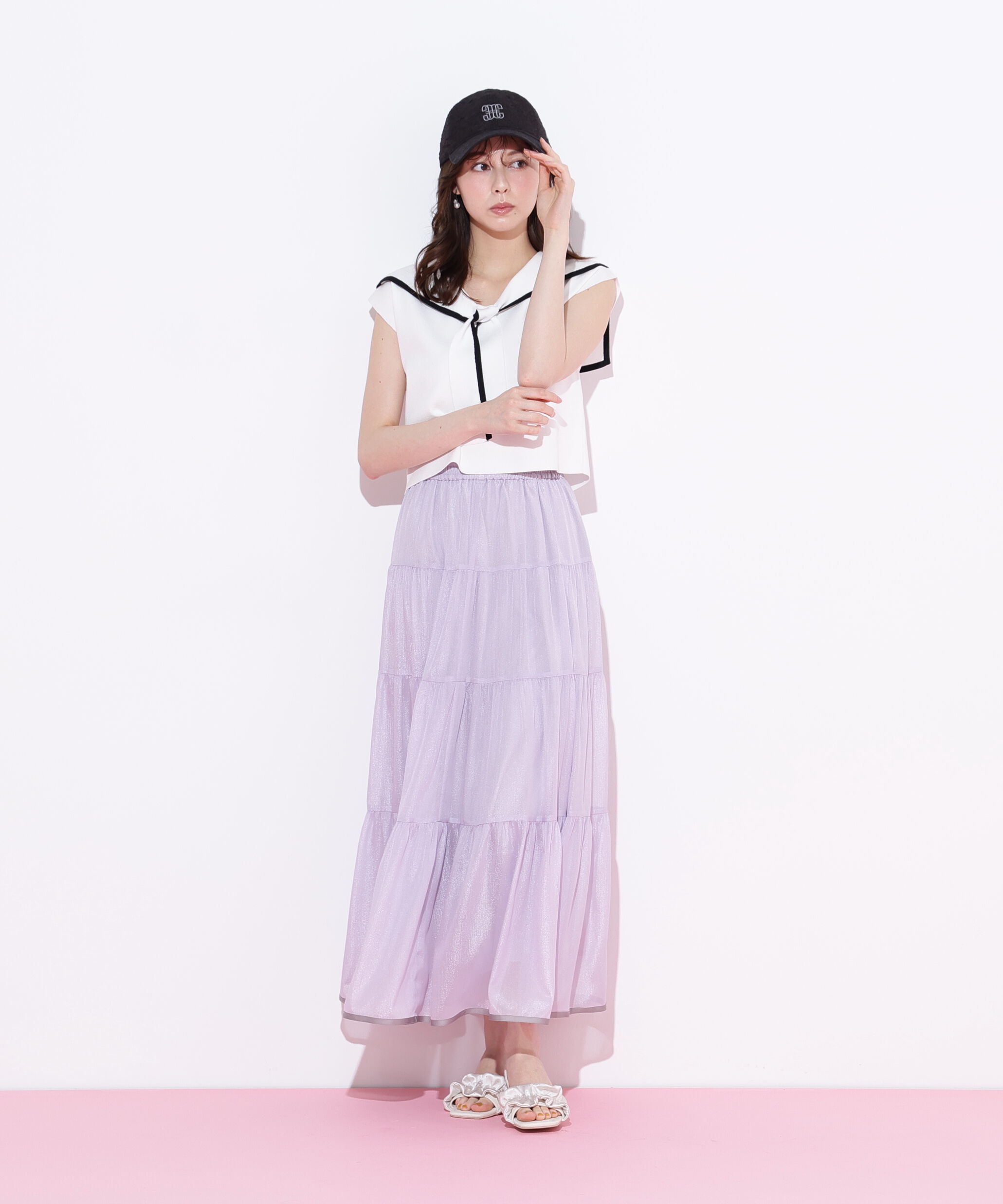  「ビッグカラー配色ニット」|ニット・セーター|