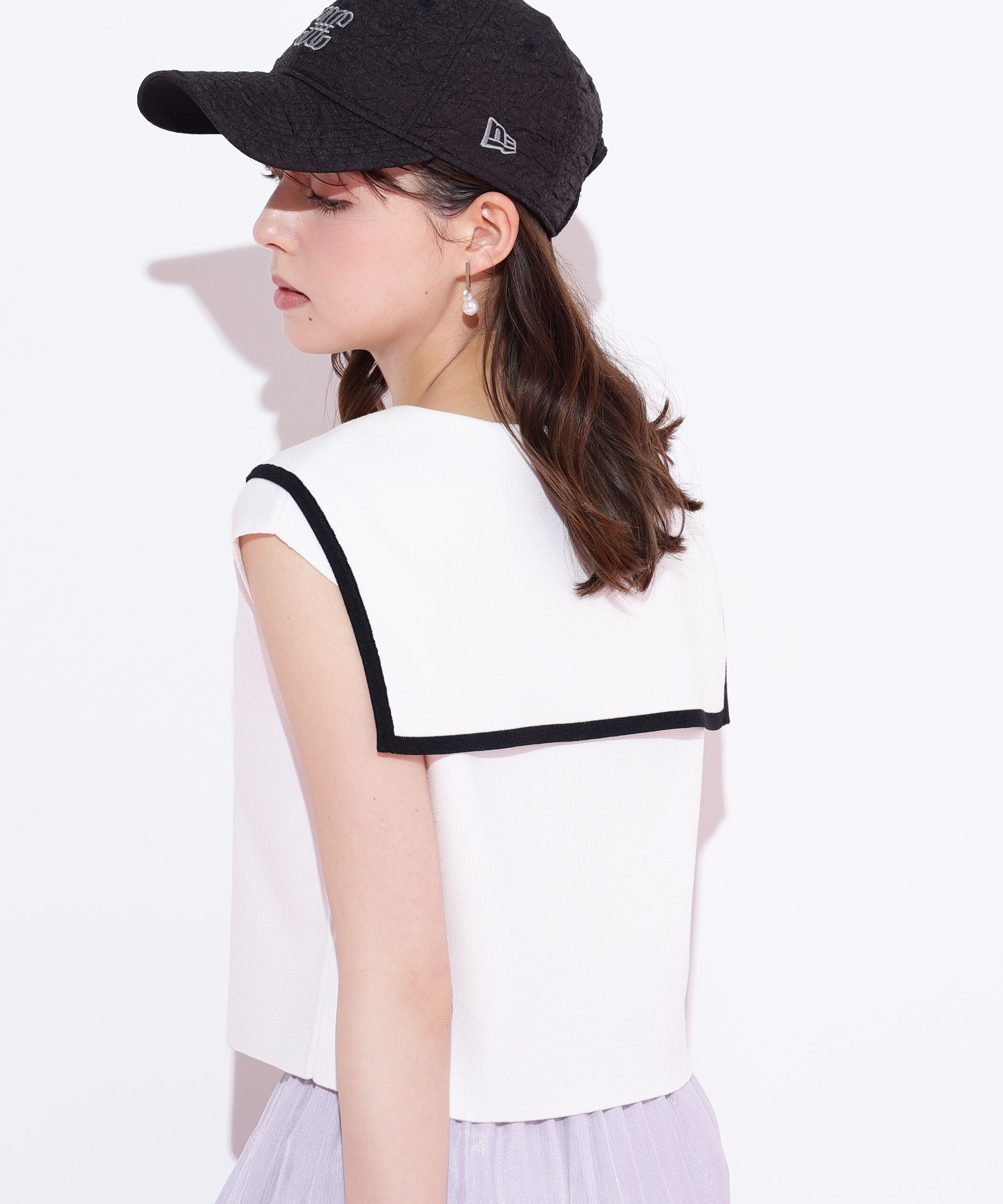  「ビッグカラー配色ニット」|ニット・セーター|