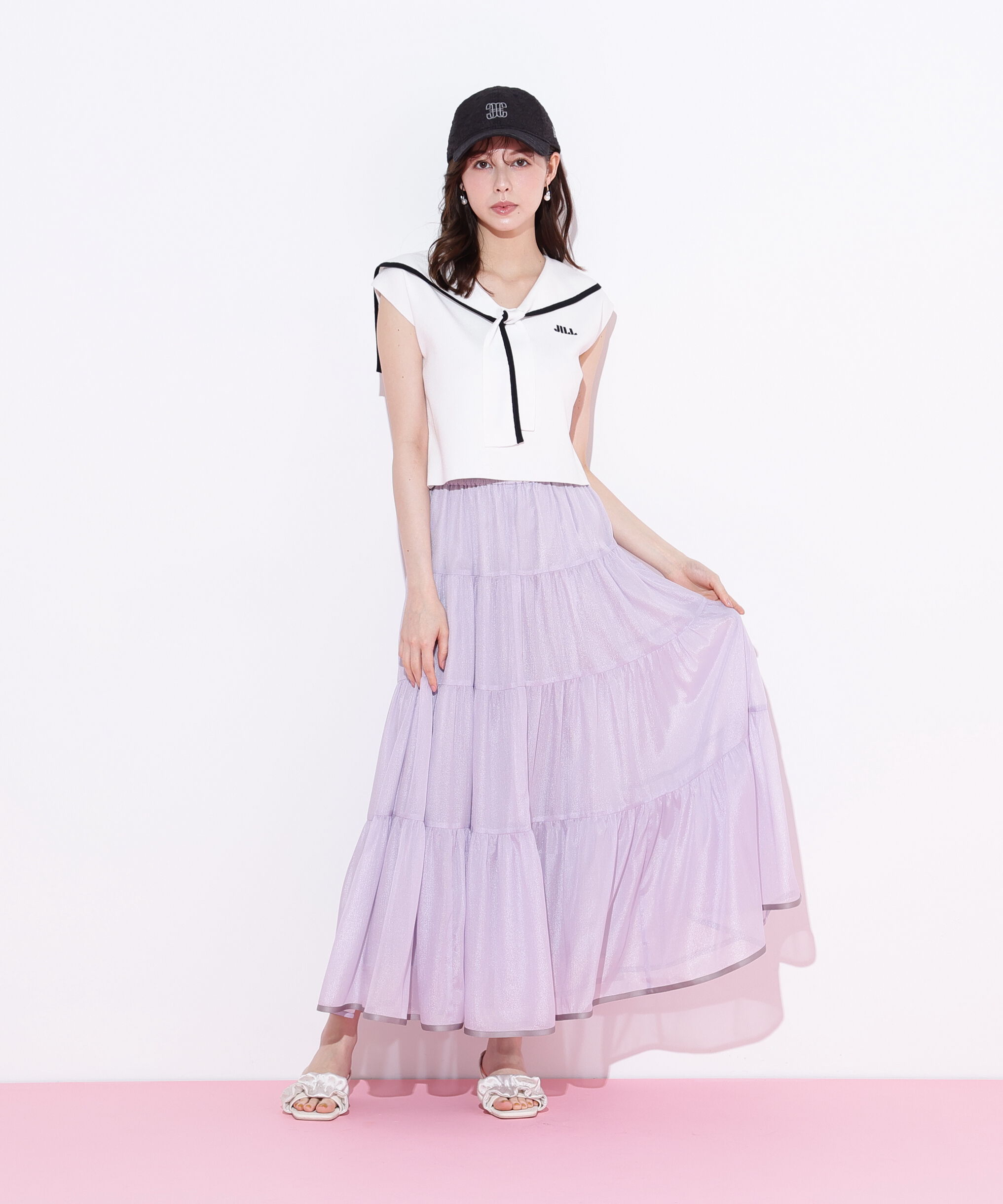  「ビッグカラー配色ニット」|ニット・セーター|