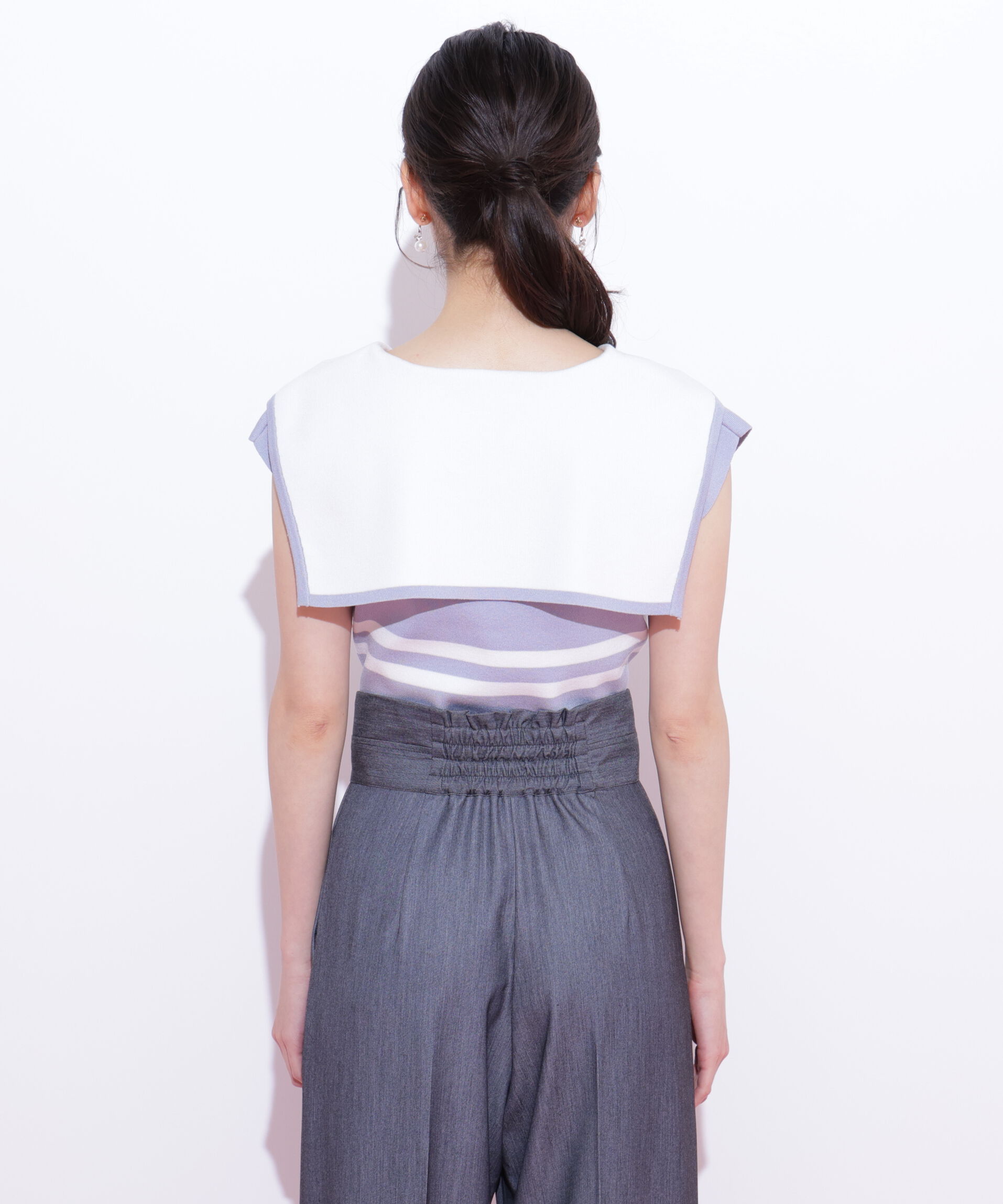  「ビッグカラー配色ニット」|ニット・セーター|