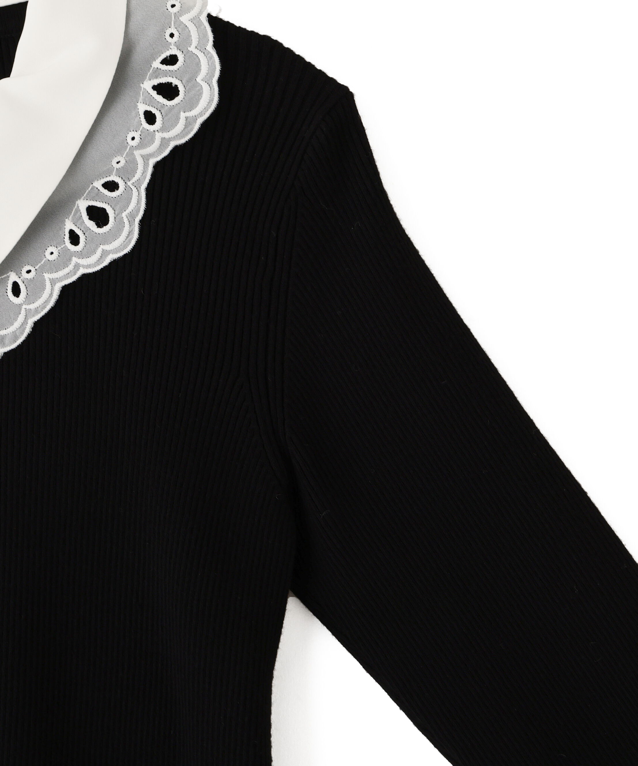  「レース衿レイヤードニット」|ニット・セーター|