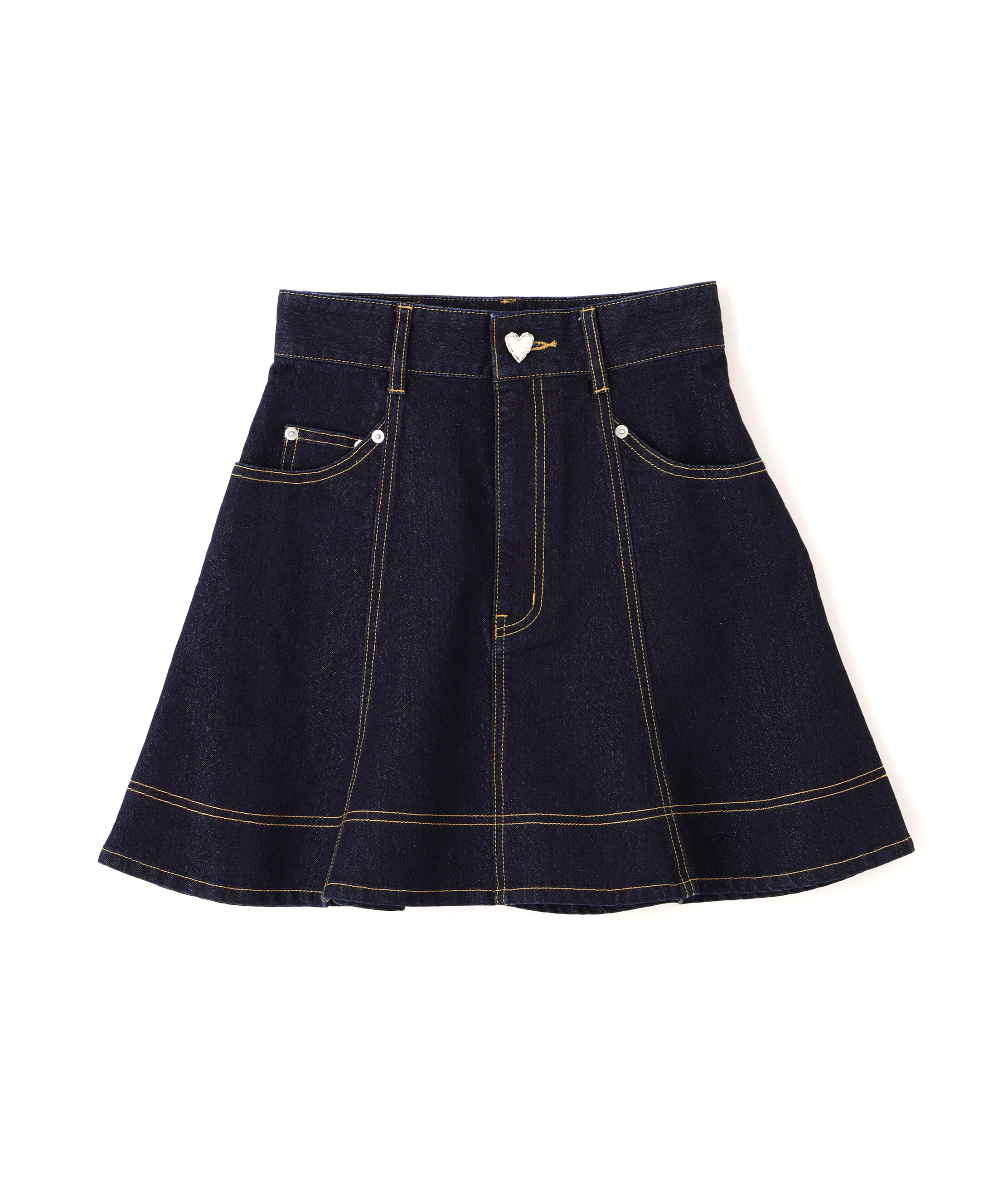  「ハートボタンフレアミニスカート」|スカート|