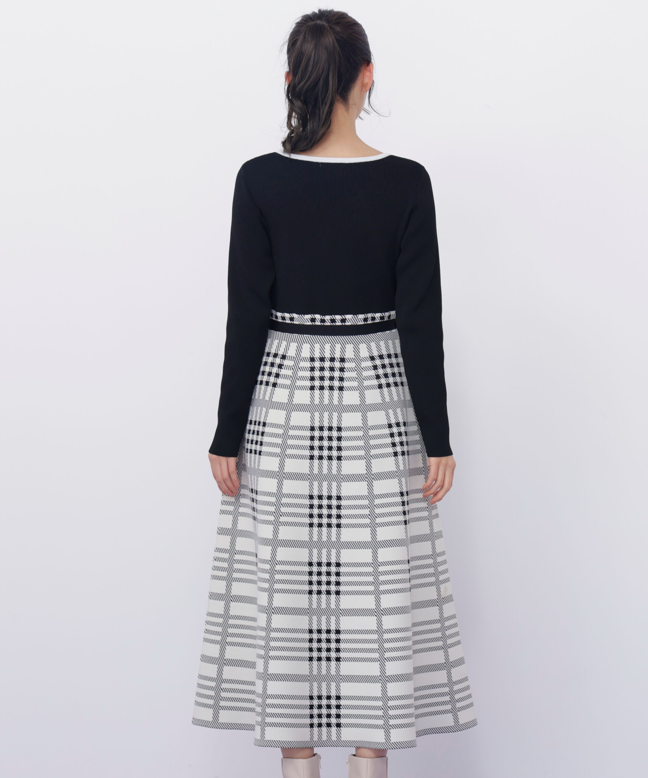  「チェックニットワンピース」|ワンピース|