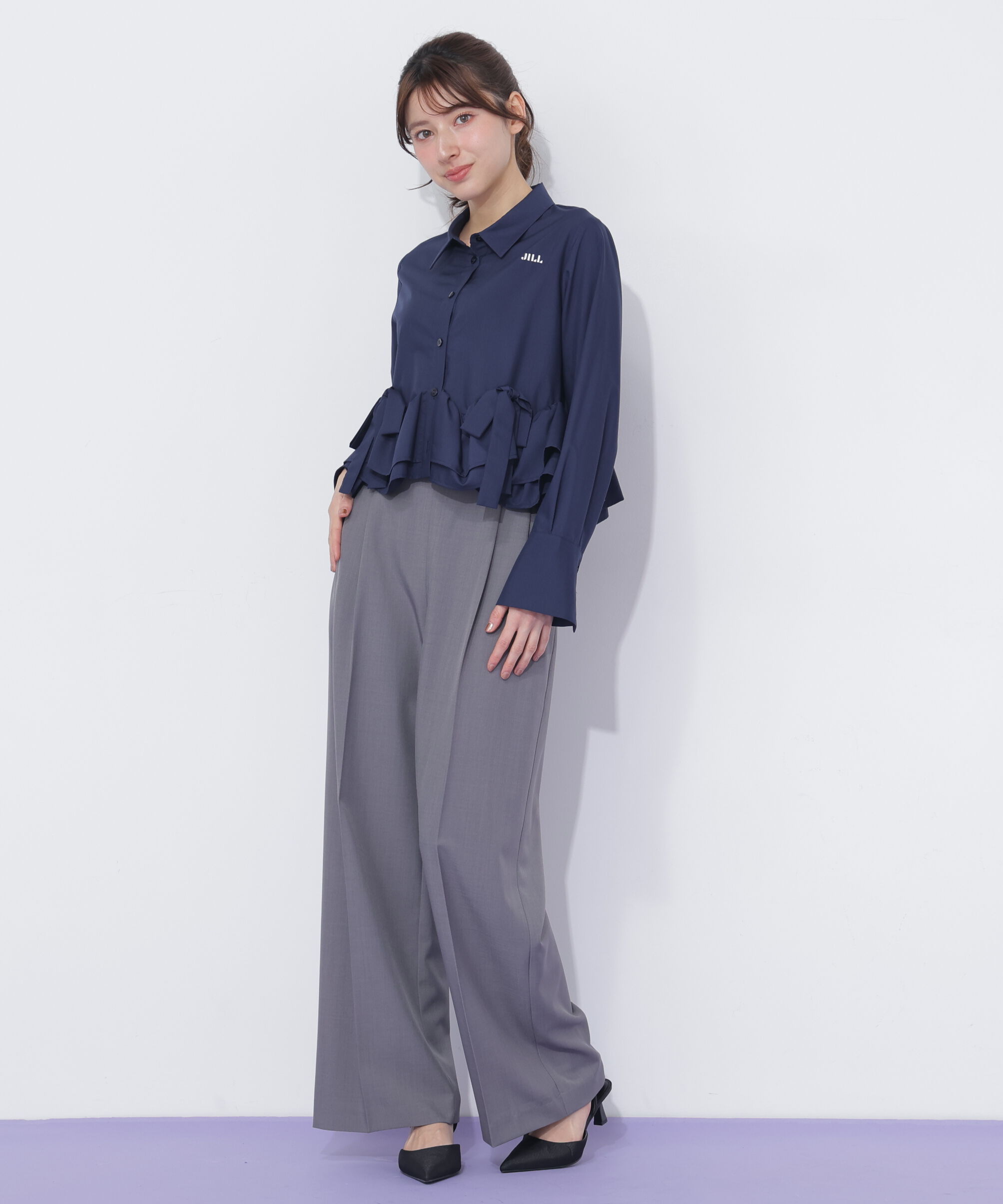  「チェーンベルトタックワイドパンツ」|その他|